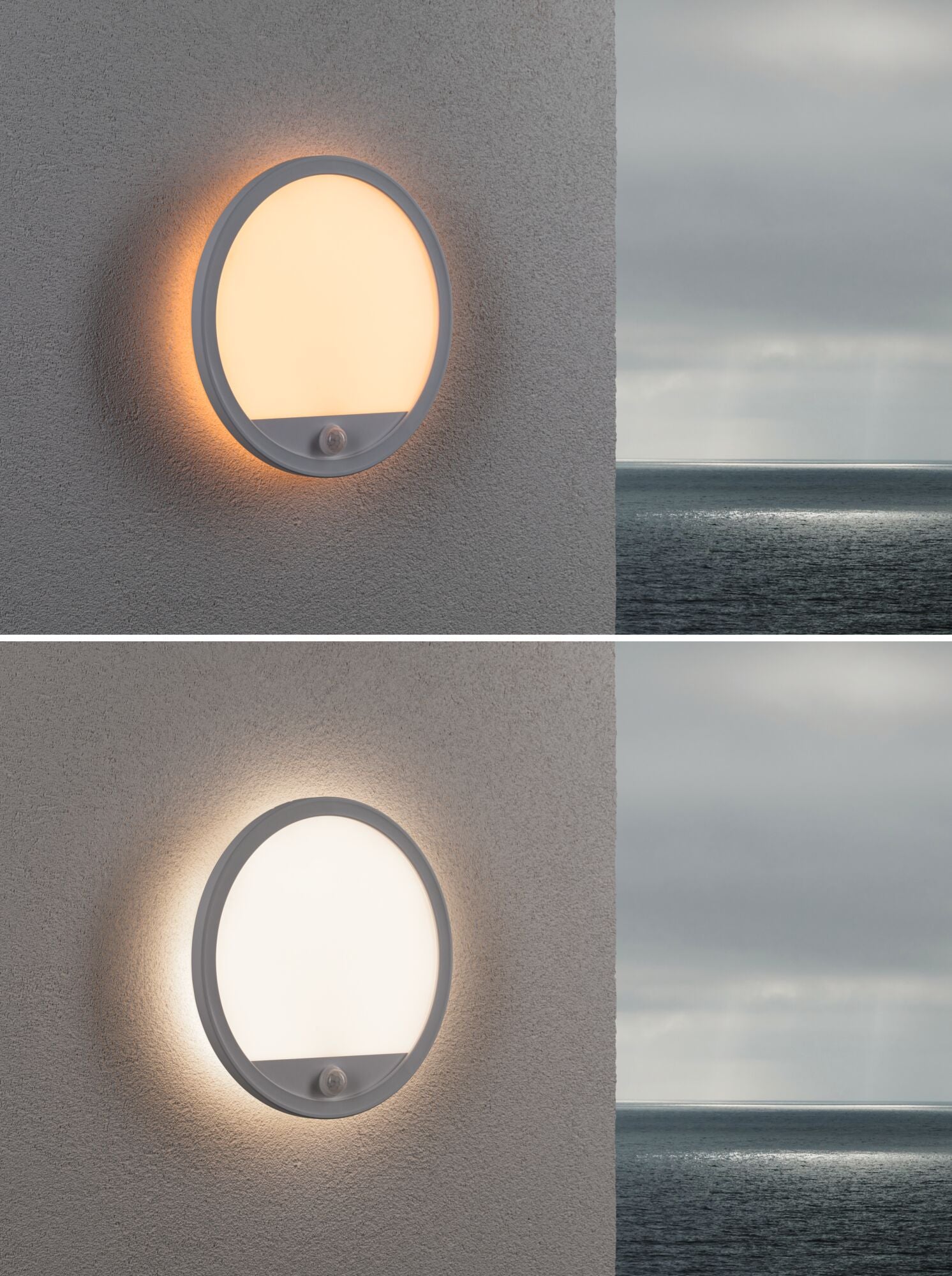 LED Außenpanel Lamina Backlight Bewegungsmelder insektenfreundlich IP44 rund 280mm Tunable Warm 14W 1150lm 230V Weiß Kunststoff - Paulmann - 94706
