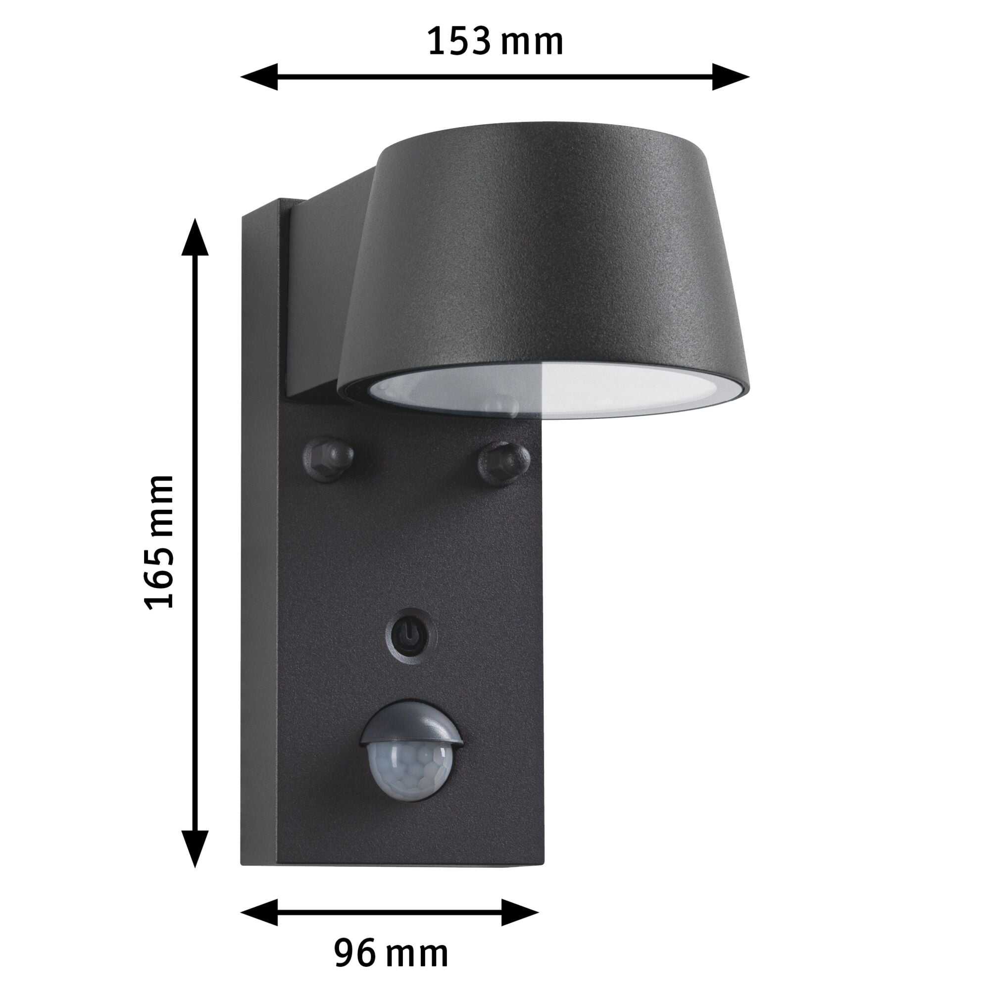LED Außenwandleuchte Capera Bewegungsmelder insektenfreundlich IP44 96x153mm Tunable Warm 6W 450lm 230V 98° Anthrazit Aluminium - Paulmann - 94714