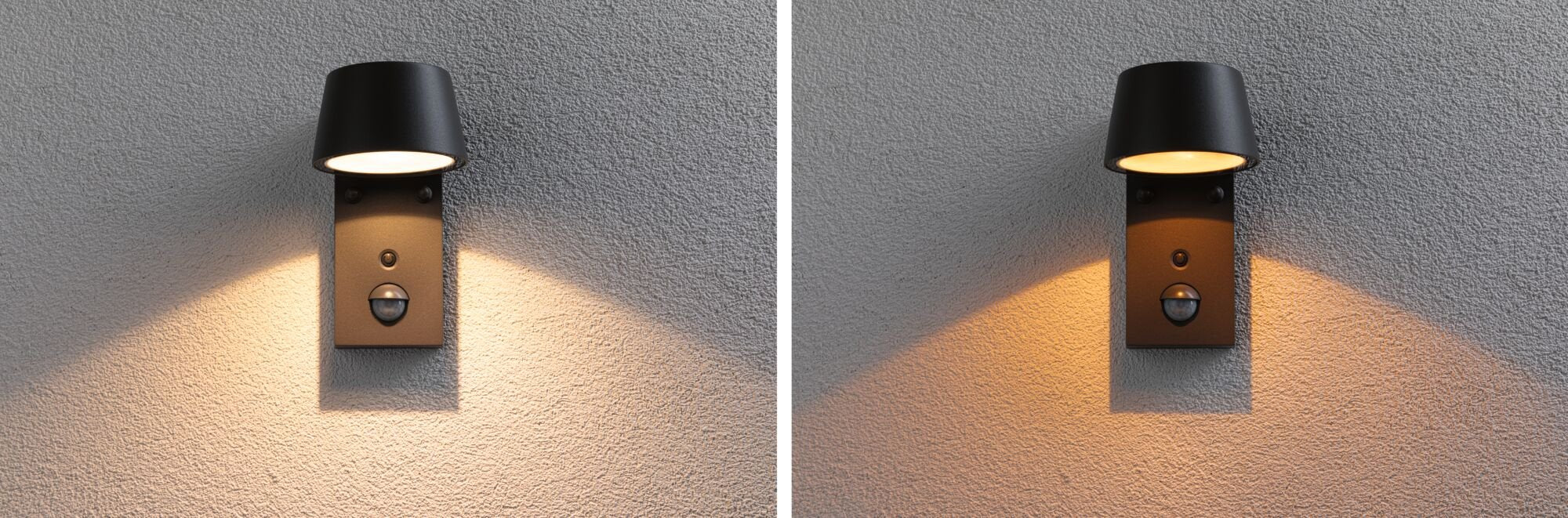 LED Außenwandleuchte Capera Bewegungsmelder insektenfreundlich IP44 96x153mm Tunable Warm 6W 450lm 230V 98° Anthrazit Aluminium - Paulmann - 94714
