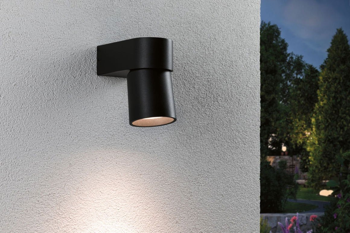 LED Außenwandleuchte Kimu IP44 zylindrisch 80mm 3000K 8W 500lm 230V 70° Anthrazit Aluminium - Paulmann - 94820