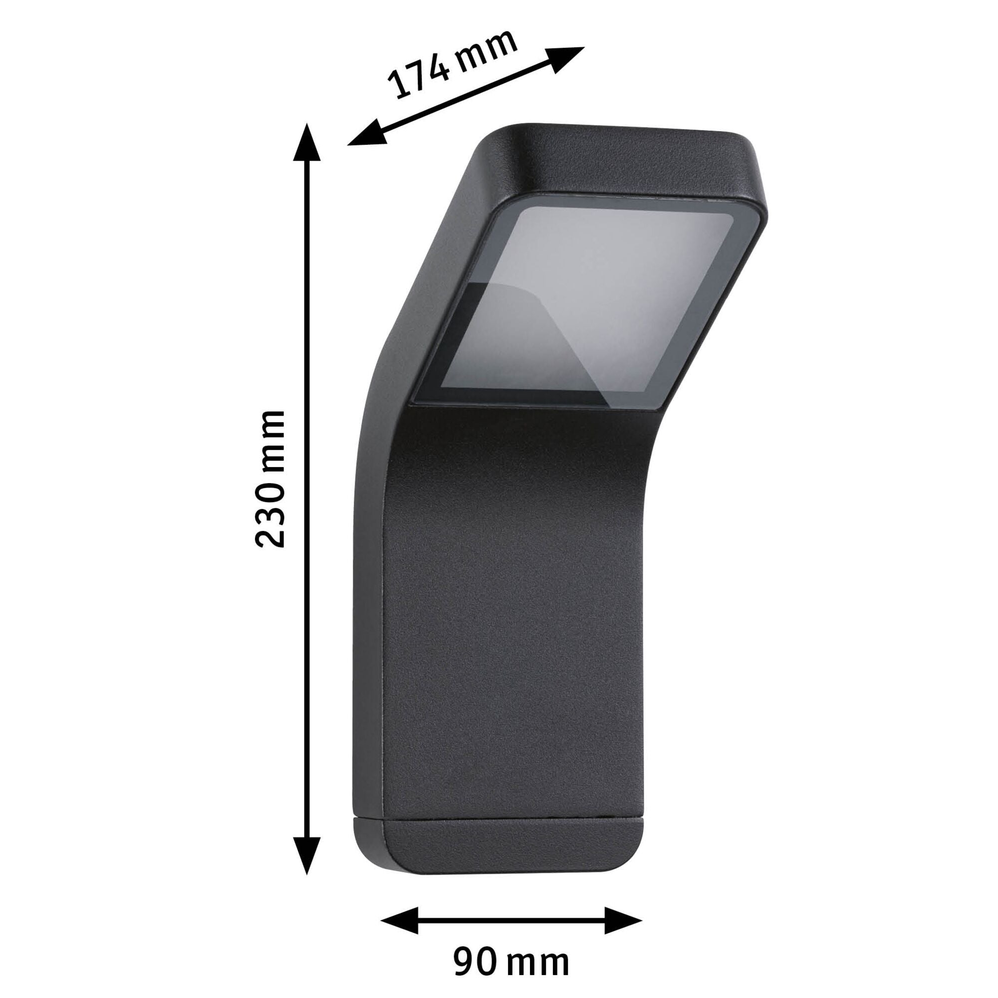 LED Außenwandleuchte Kulma seewasserresistent IP44 90x174mm 3000K 7,5W 520lm 230V Anthrazit Aluminium - Paulmann - 94744