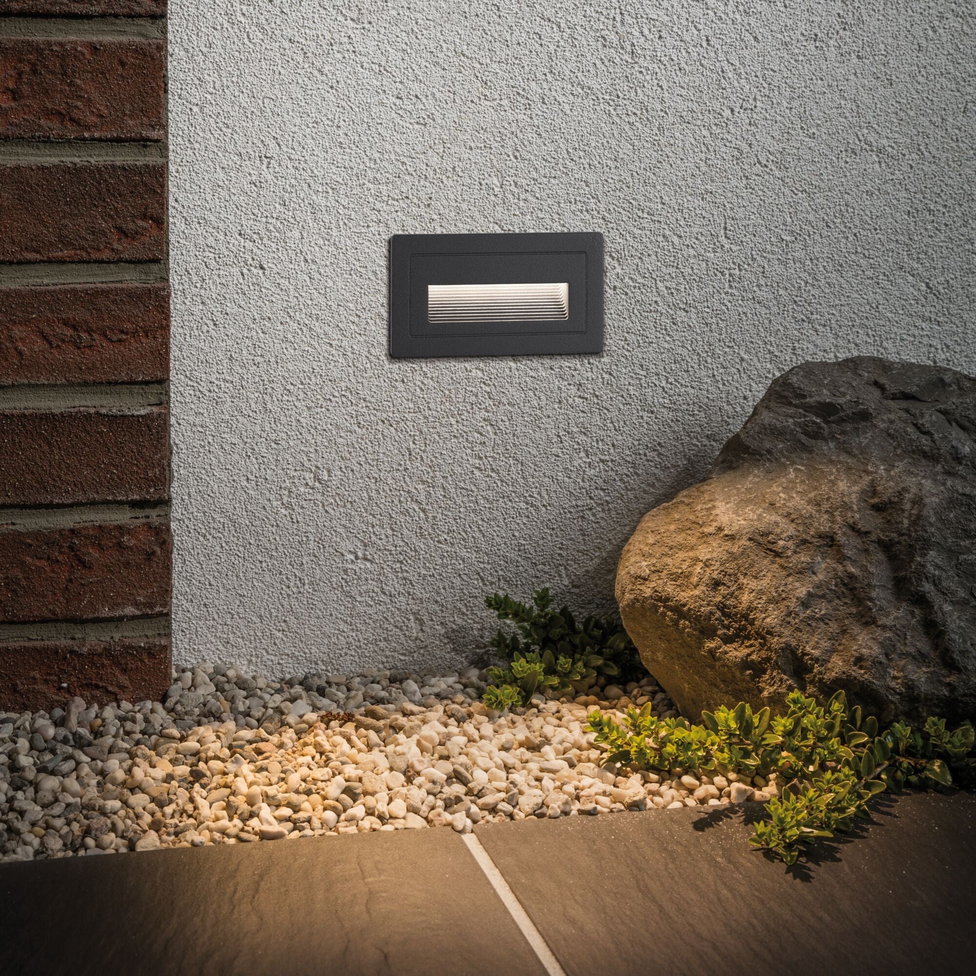 LED Außenwandleuchte Long IP44 eckig 103x58mm 3000K 4W 30lm 230V Schwarz Aluminium - Paulmann - 94383