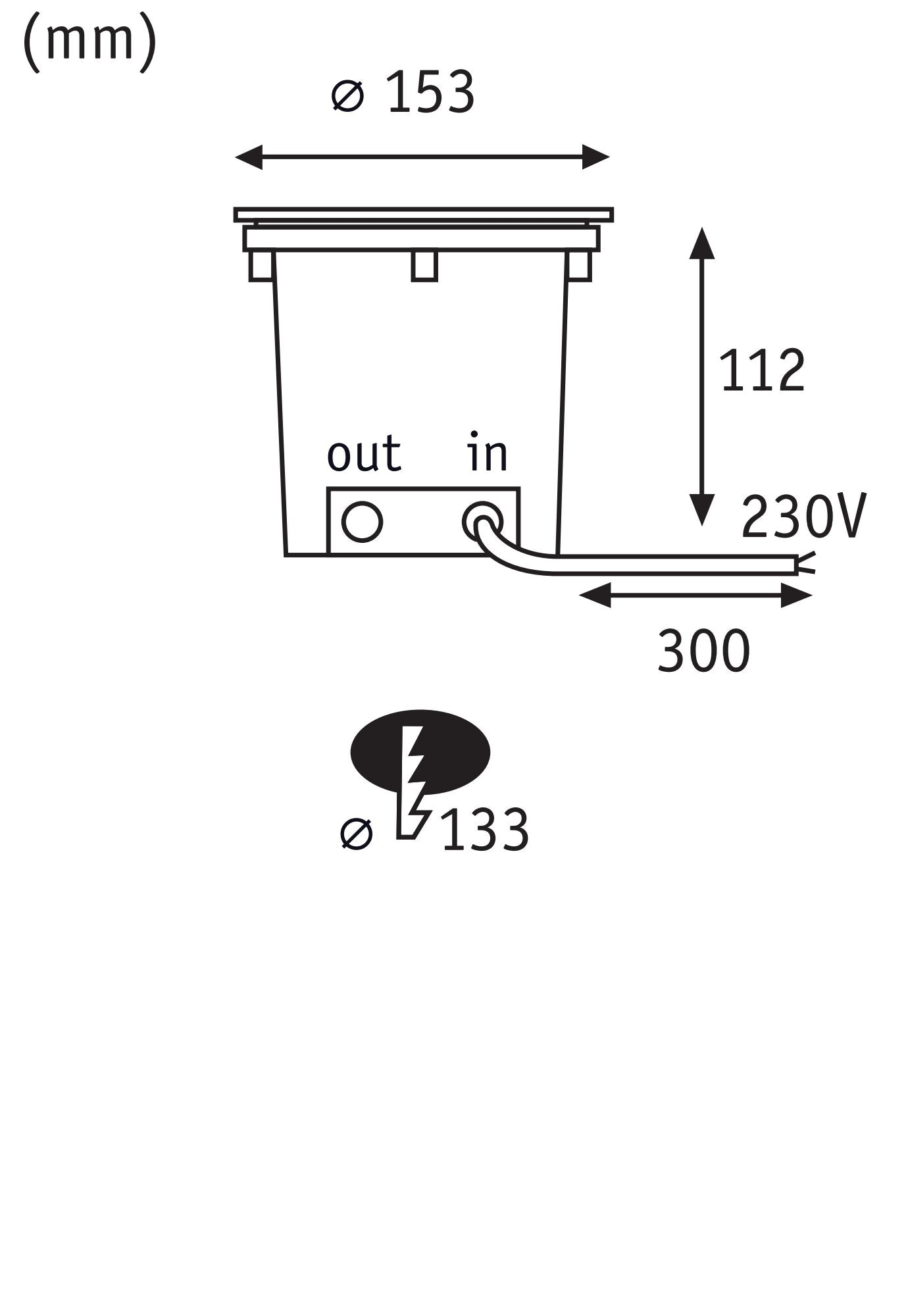 LED Bodeneinbauleuchte Durea IP67 rund 153mm 3000K 8W 530lm 230V Edelstahl Metall - Paulmann - 94654