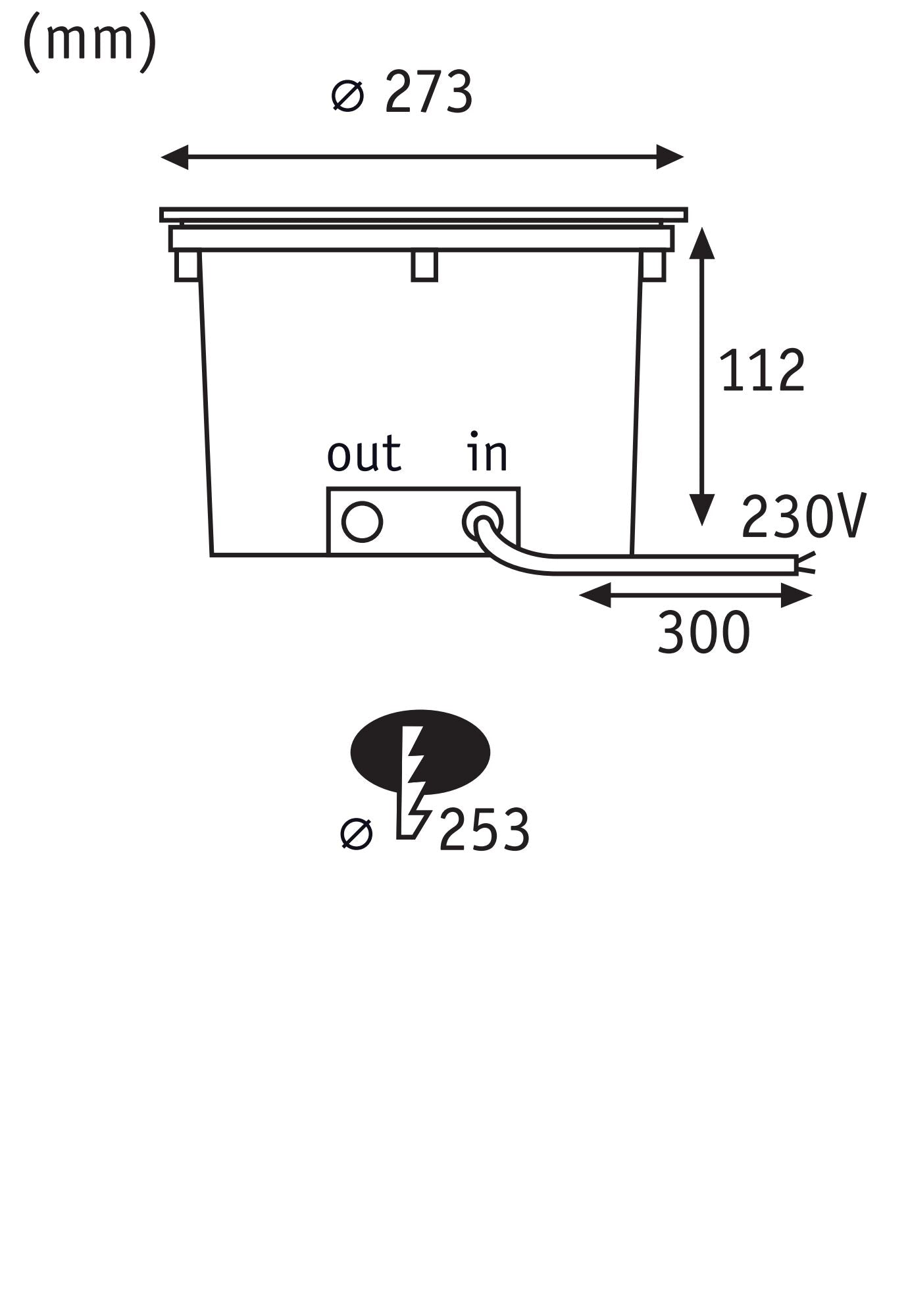 LED Bodeneinbauleuchte Durea IP67 rund 273mm 3000K 15W 1040lm 230V Edelstahl Metall - Paulmann - 94656