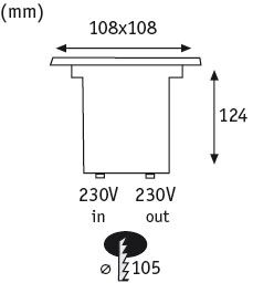 LED Bodeneinbauleuchte LED Bodeneinbauleuchte IP67 eckig 108x108mm 3000K 3,5W 230lm 230V Edelstahl Metall - Paulmann - 93993