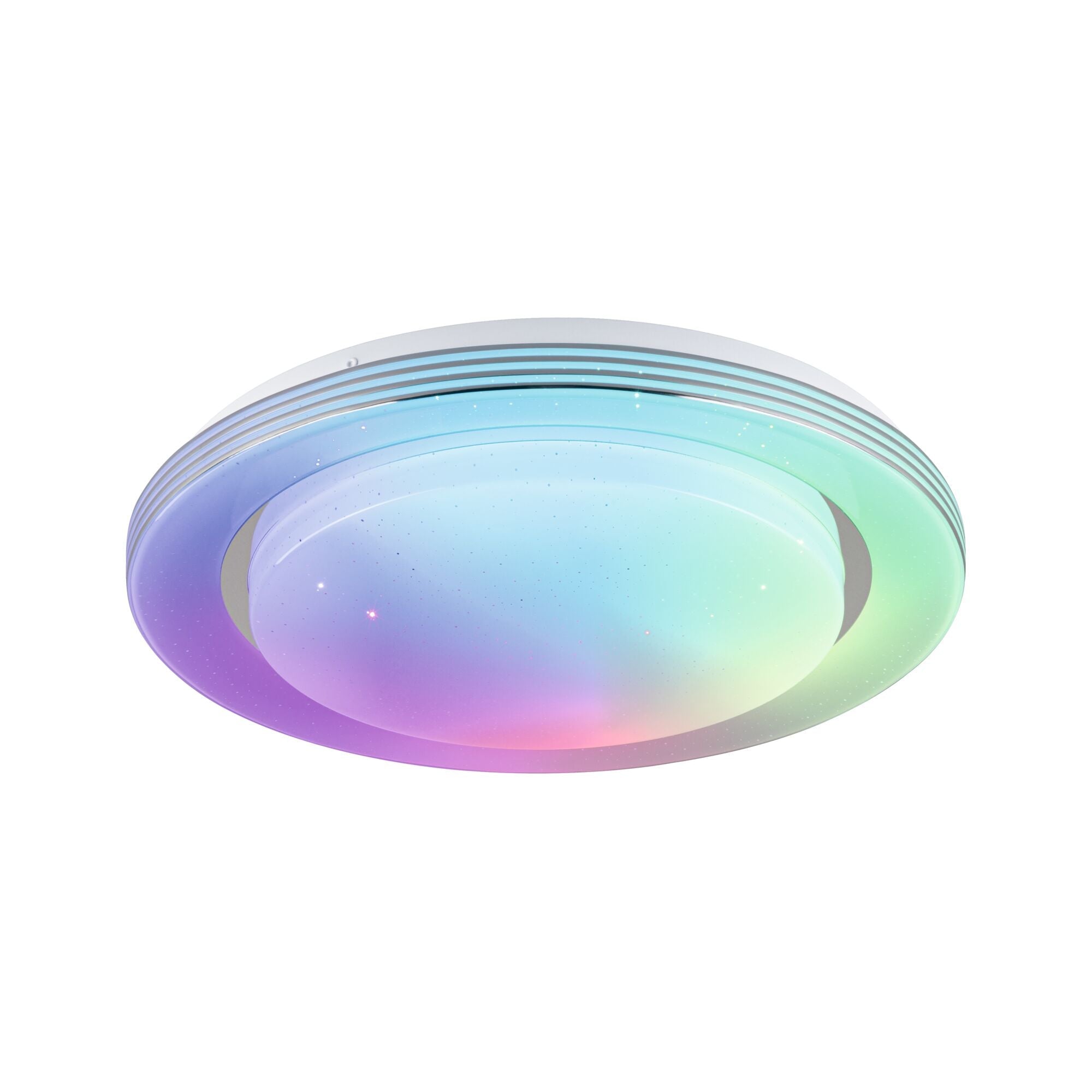 LED Deckenleuchte Rainbow mit Regenbogeneffekt RGBW+ 1600lm 230V 22W dimmbar Chrom/Weiß - Paulmann - 70546