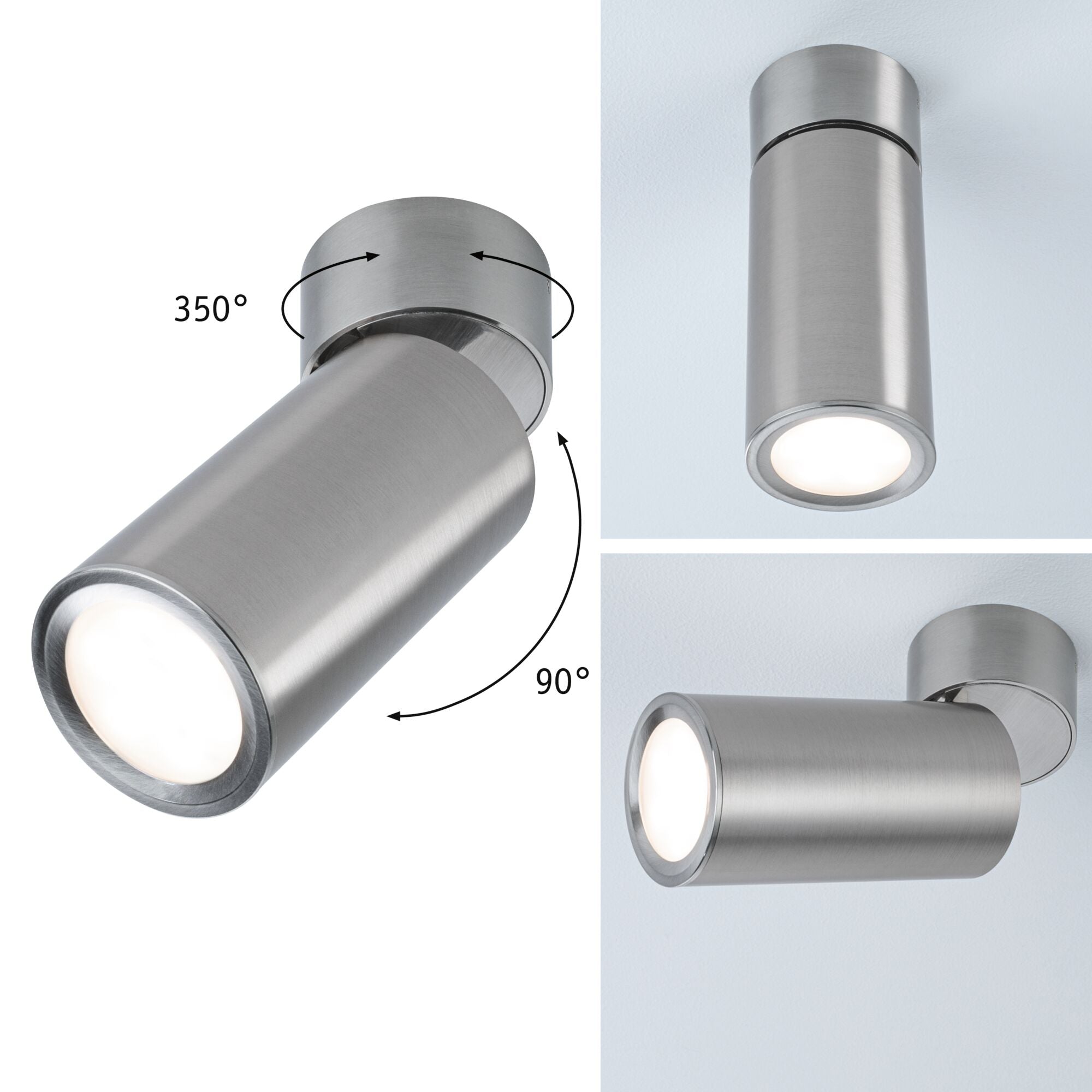 LED Deckenleuchte Turnal Coin 2700K 470lm 230V 6W dimmbar Eisen gebürstet - Paulmann - 93091