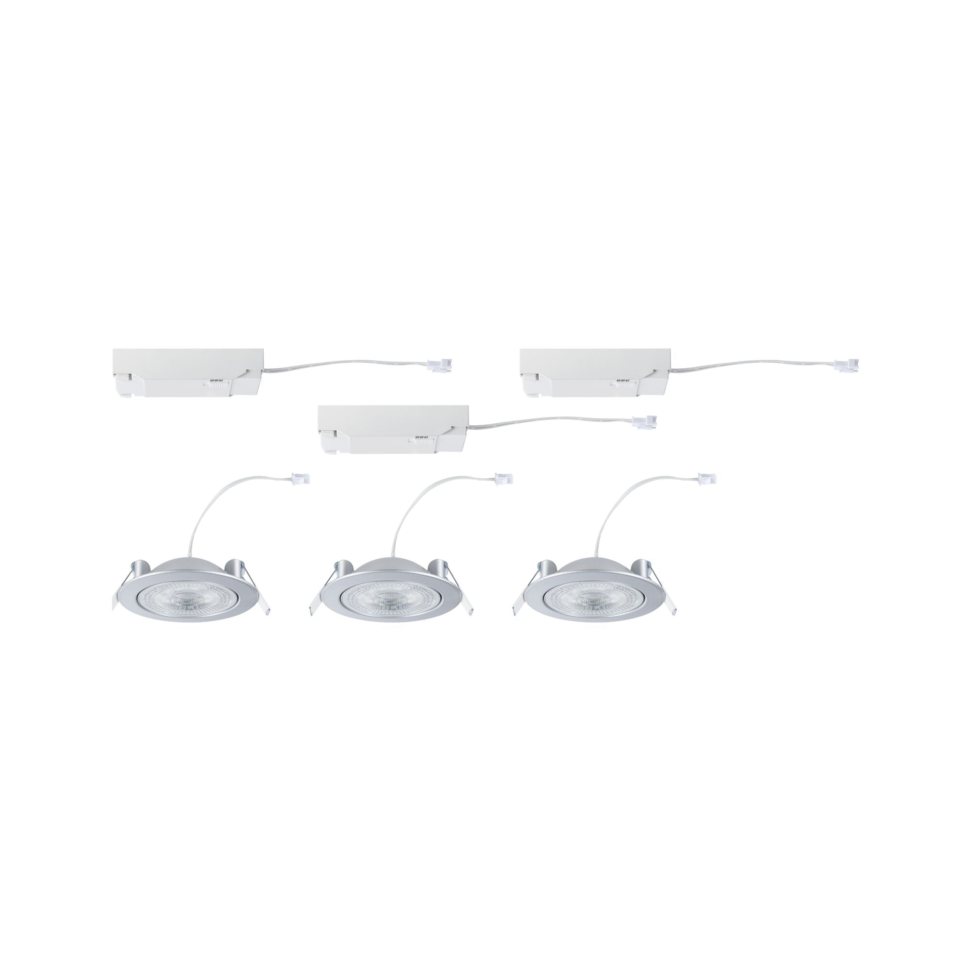 LED Einbauleuchte Aumus 3er - Set rund 105mm 90° 3x5W 3x700lm 230V dimmbar 2700 - 6500K Chrom matt - Paulmann - 92256