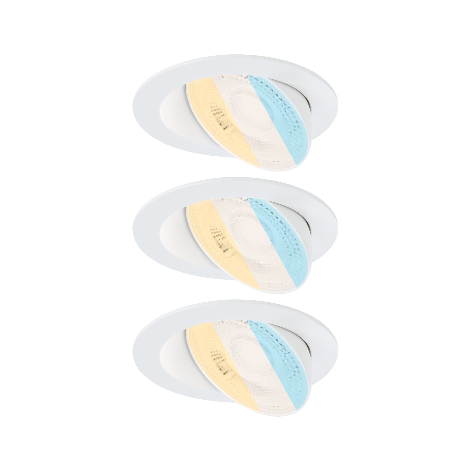 LED Einbauleuchte Aumus 3er - Set rund 105mm 90° 3x5W 3x700lm 230V dimmbar 2700 - 6500K Weiß - Paulmann - 92254