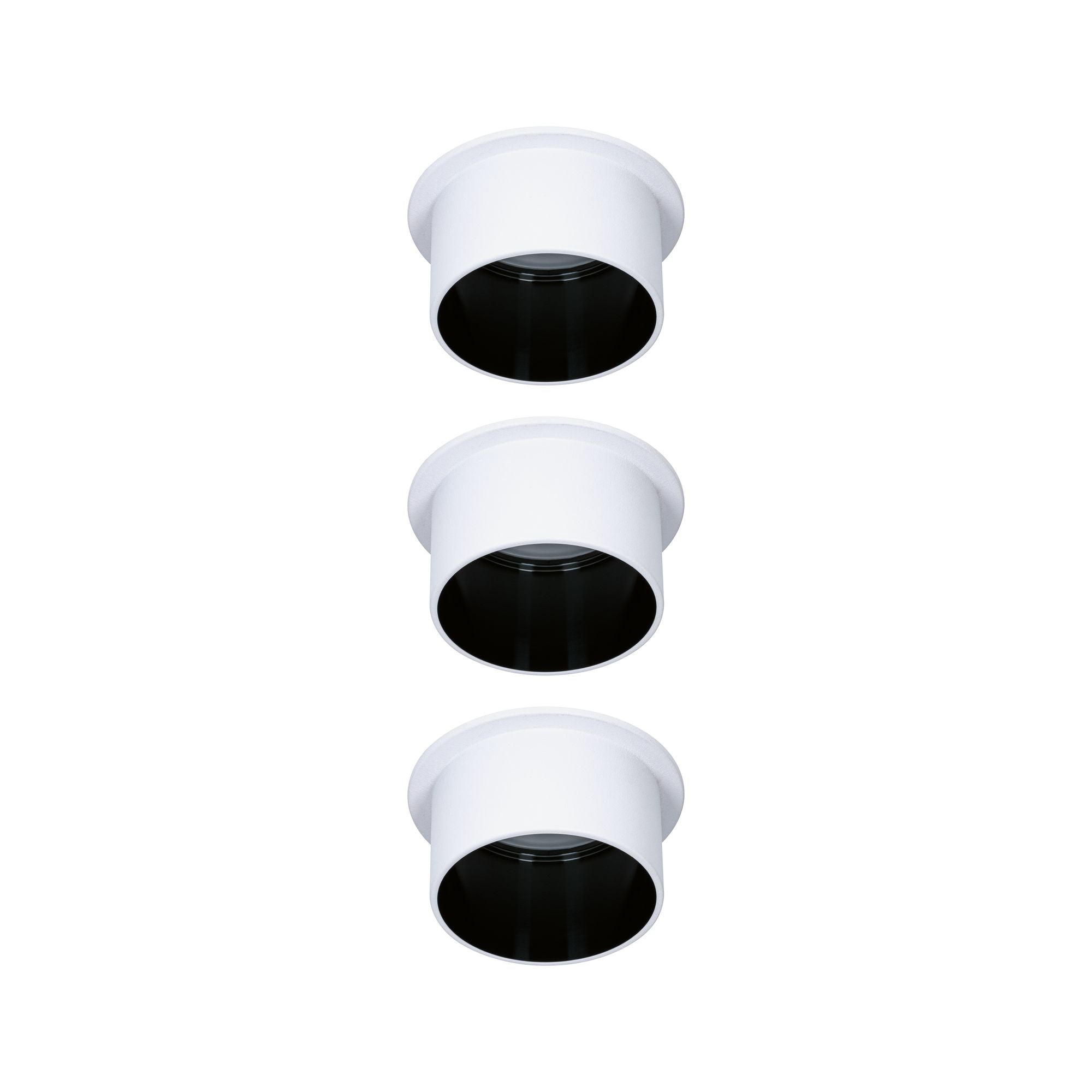LED Einbauleuchte Gil Coin Basisset IP44 rund 68mm Coin 3x6W 3x470lm 230V dimmbar 2700K Weiß matt/Schwarz matt - Paulmann - 93377