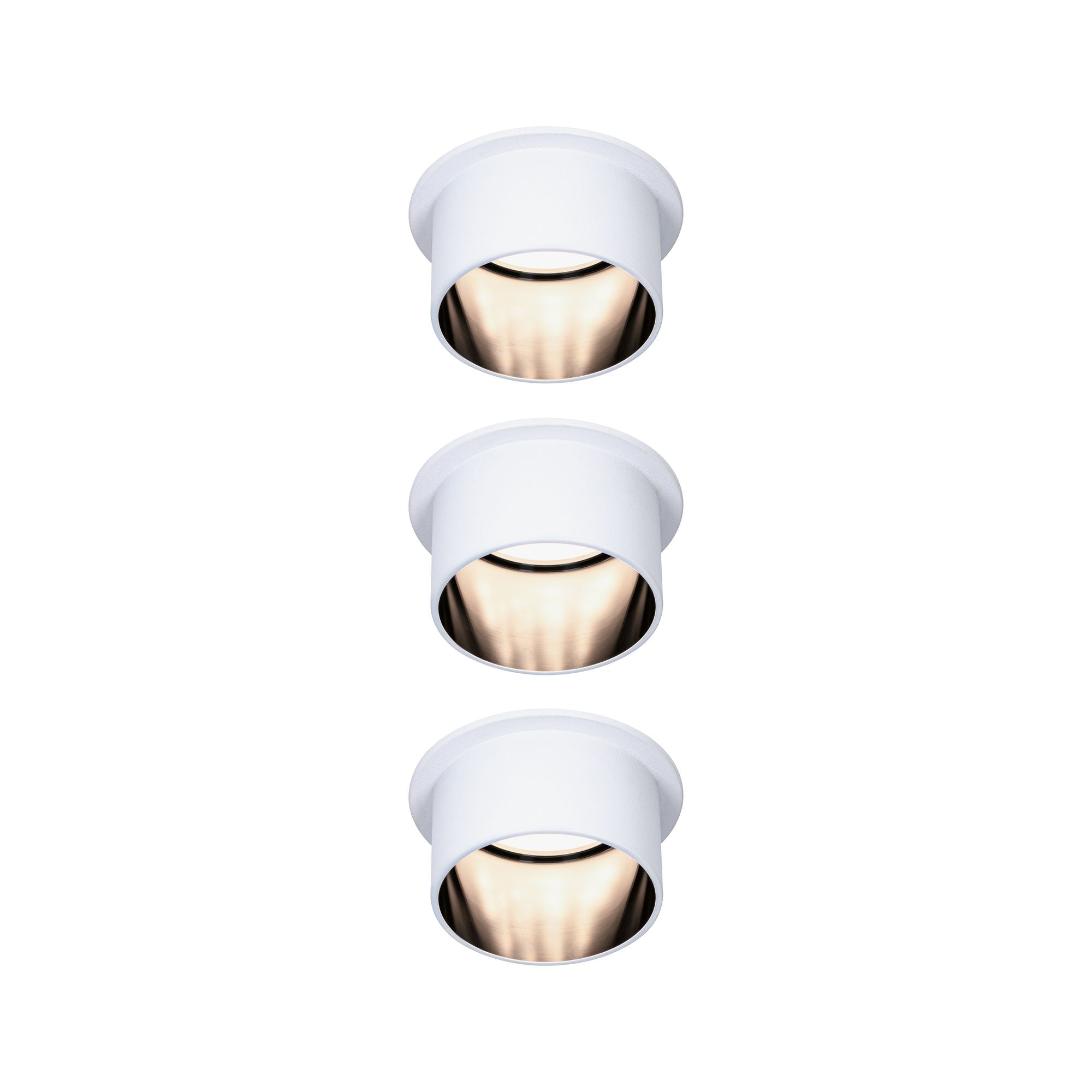 LED Einbauleuchte Gil Coin Basisset IP44 rund 68mm Coin 3x6W 3x470lm 230V dimmbar 2700K Weiß matt/Schwarz matt - Paulmann - 93377