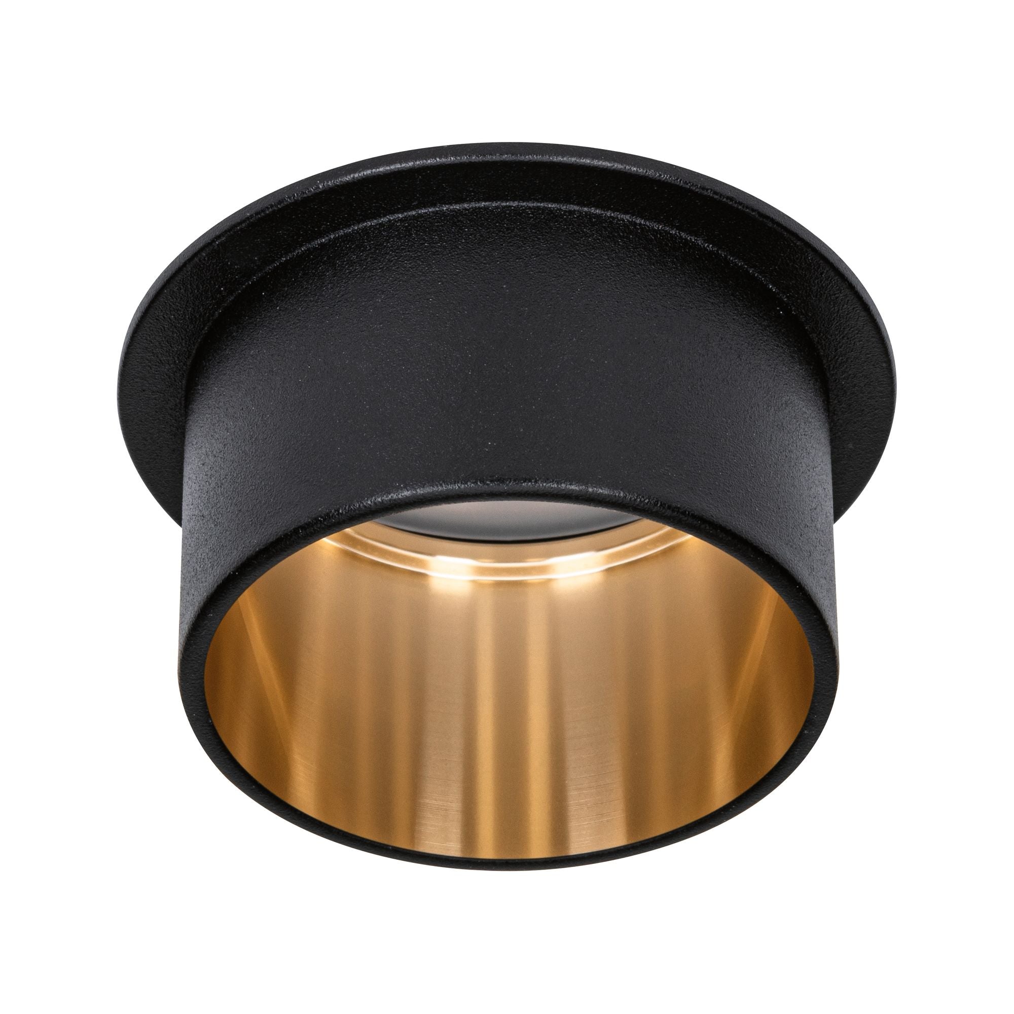 LED Einbauleuchte Gil Coin IP44 rund 68mm Coin 6W 470lm 230V dimmbar 2700K Schwarz matt/Gold - Paulmann - 93378