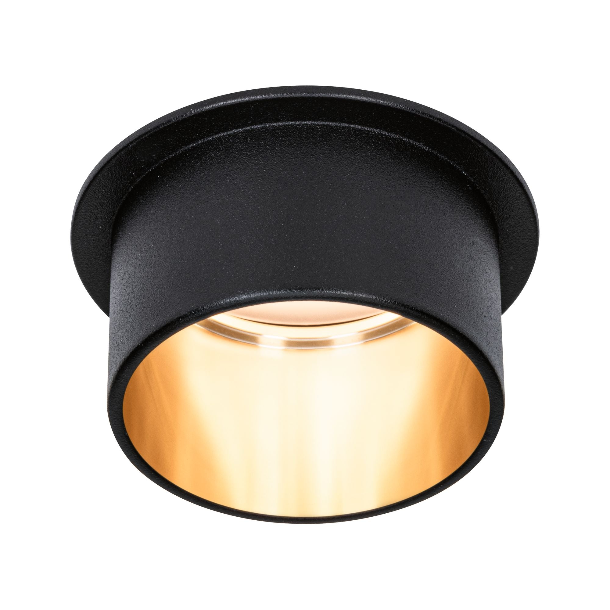 LED Einbauleuchte Gil Coin IP44 rund 68mm Coin 6W 470lm 230V dimmbar 2700K Schwarz matt/Gold - Paulmann - 93378