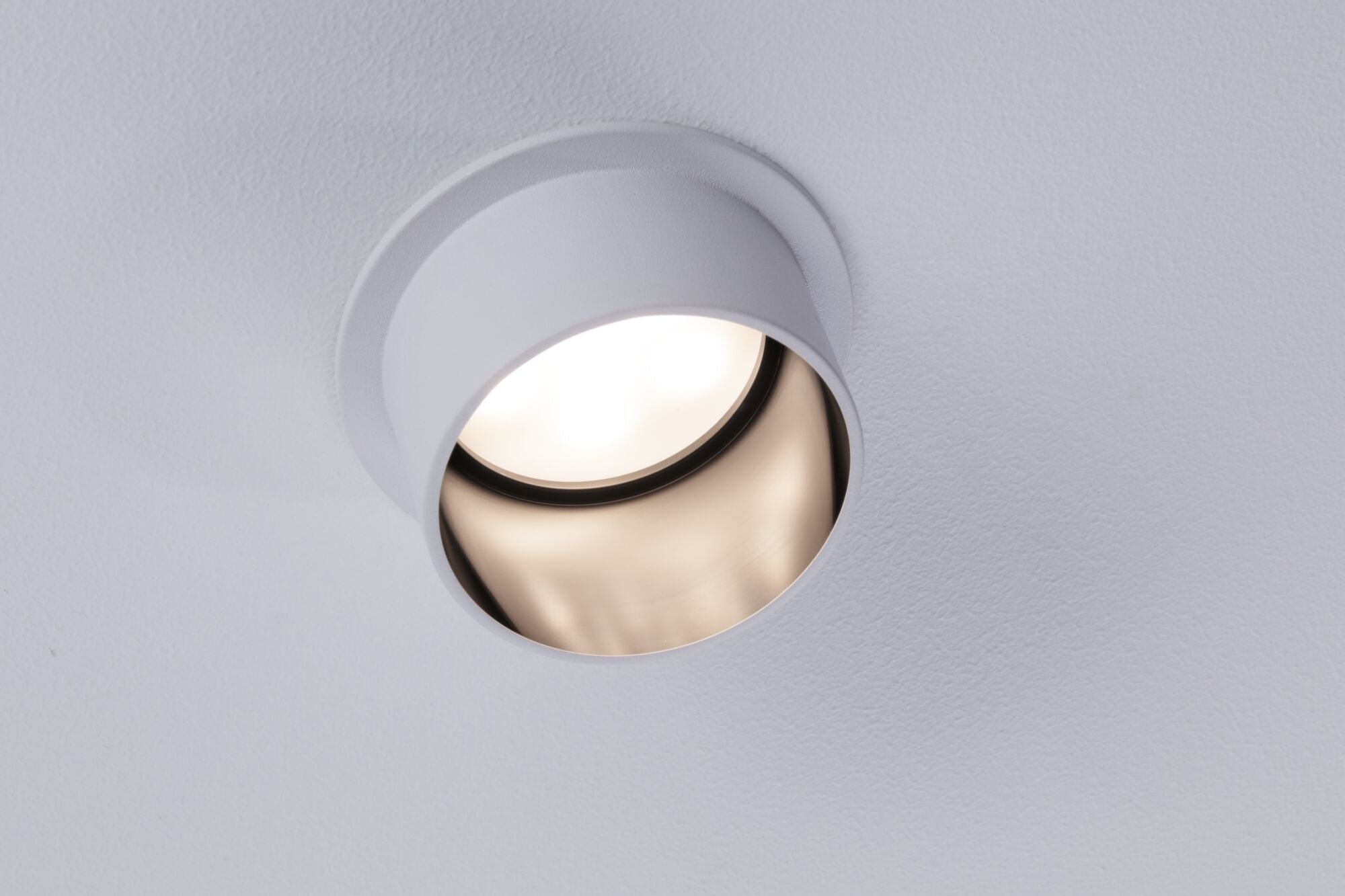 LED Einbauleuchte Gil Coin IP44 rund 68mm Coin 6W 470lm 230V dimmbar 2700K Weiß matt/Eisen gebürstet - Paulmann - 93384
