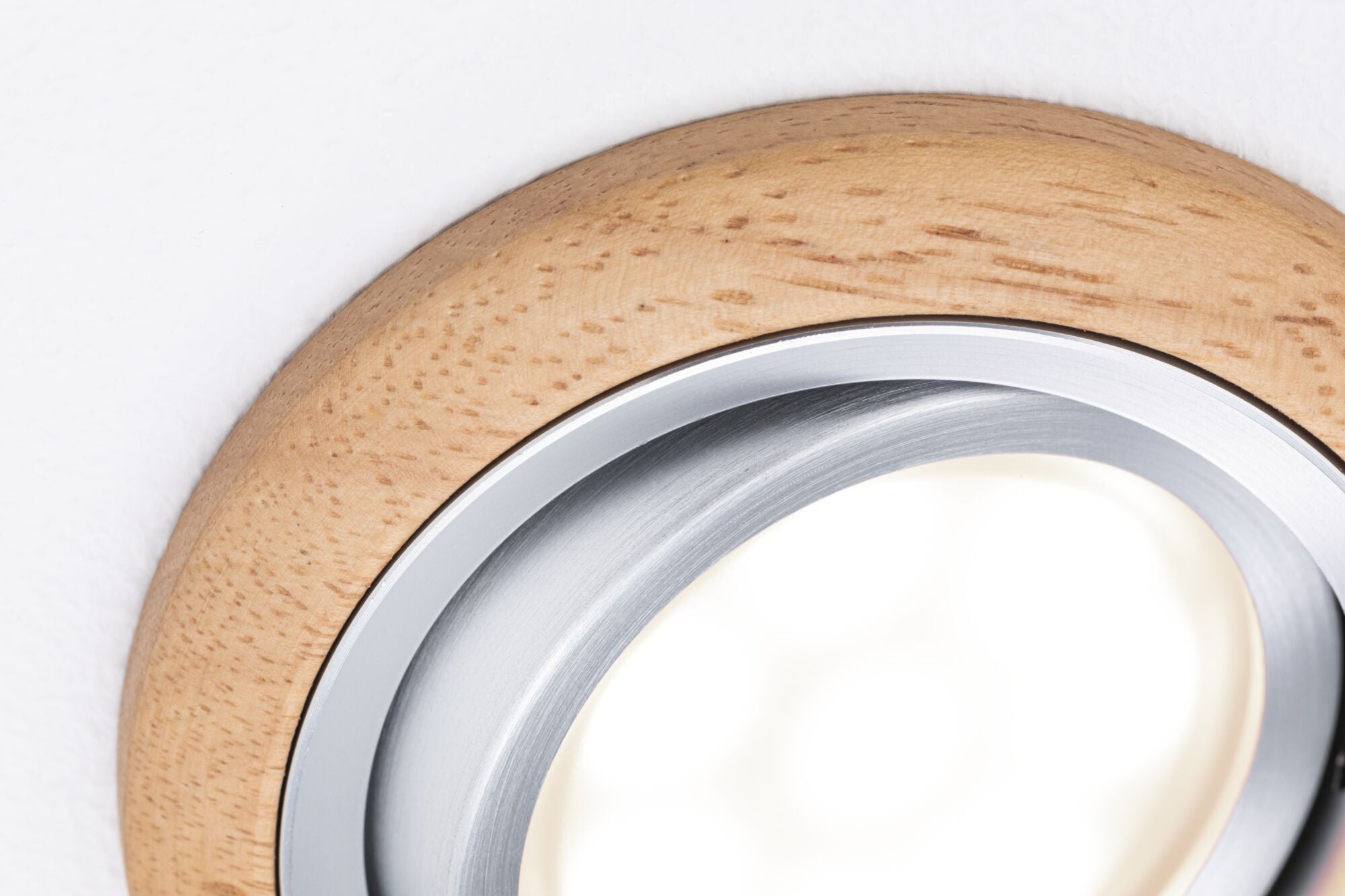 LED Einbauleuchte Lanati 3er - Set rund 84mm 30° Coin 3x6W 3x470lm 230V 2700K Holzoptik Eiche/Alu gedreht - Paulmann - 92239
