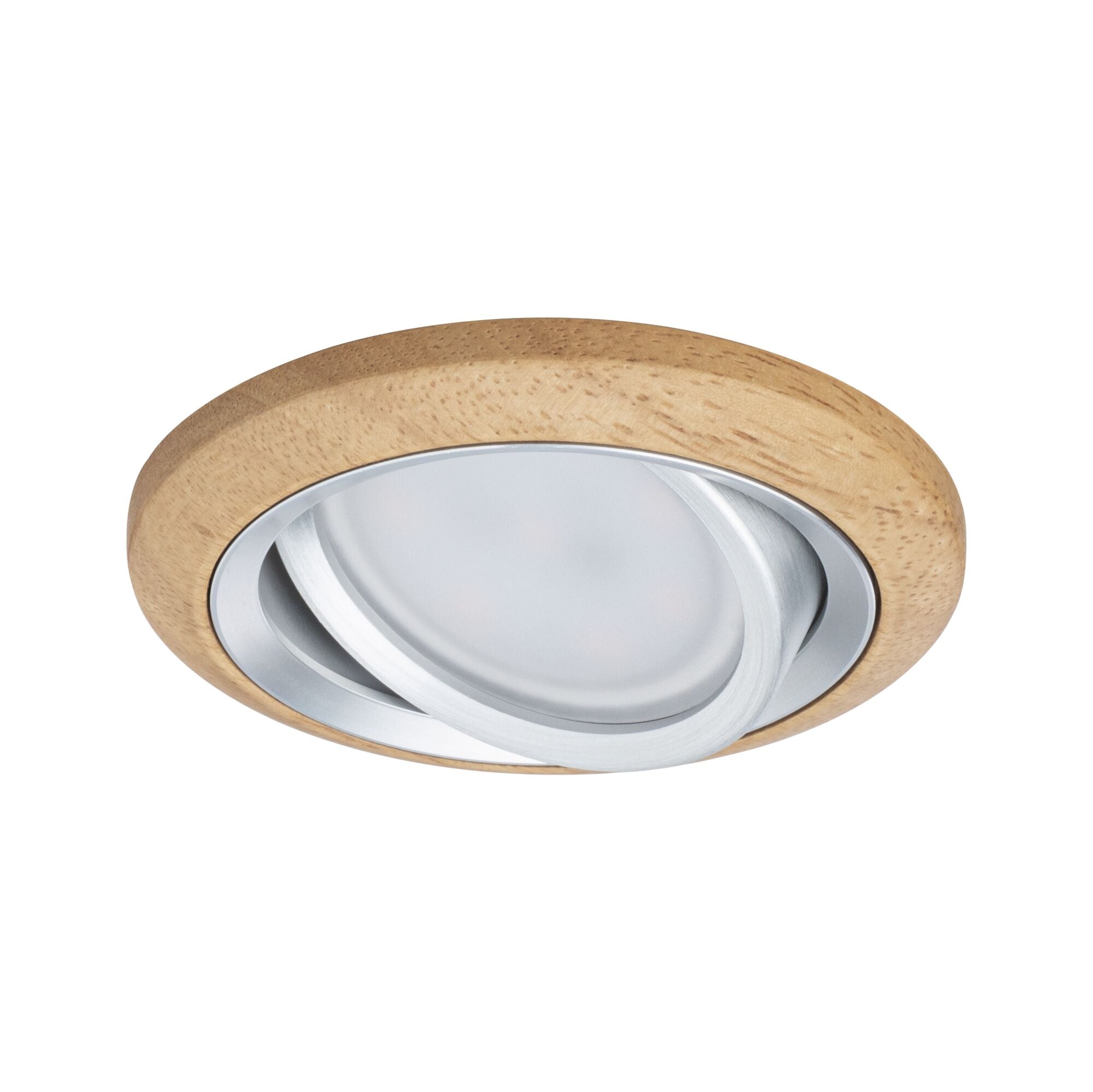 LED Einbauleuchte Lanati 3er - Set rund 84mm 30° Coin 3x6W 3x470lm 230V 2700K Holzoptik Eiche/Alu gedreht - Paulmann - 92239