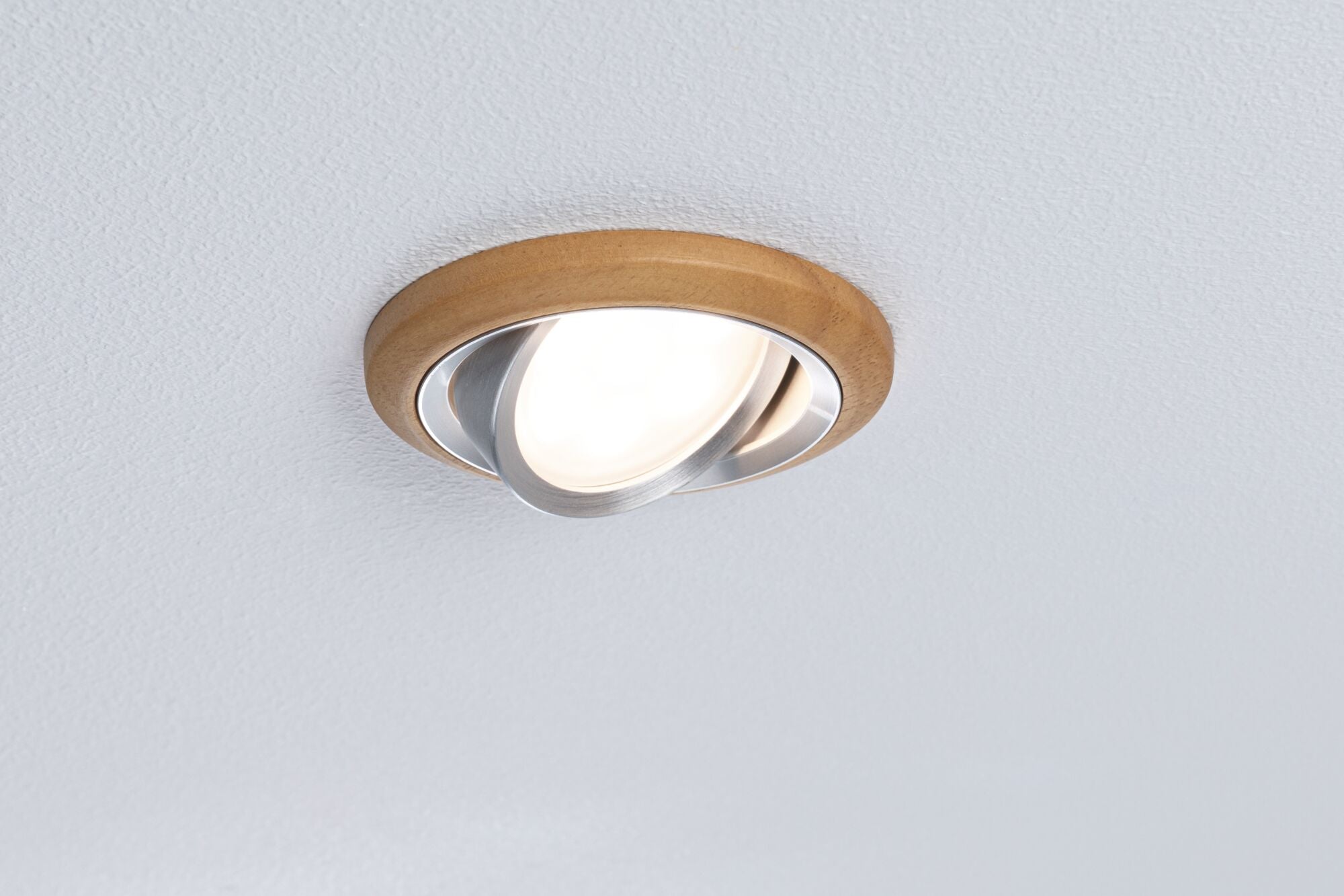 LED Einbauleuchte Lanati 3er - Set rund 84mm 30° Coin 3x6W 3x470lm 230V 2700K Holzoptik Eiche/Alu gedreht - Paulmann - 92239