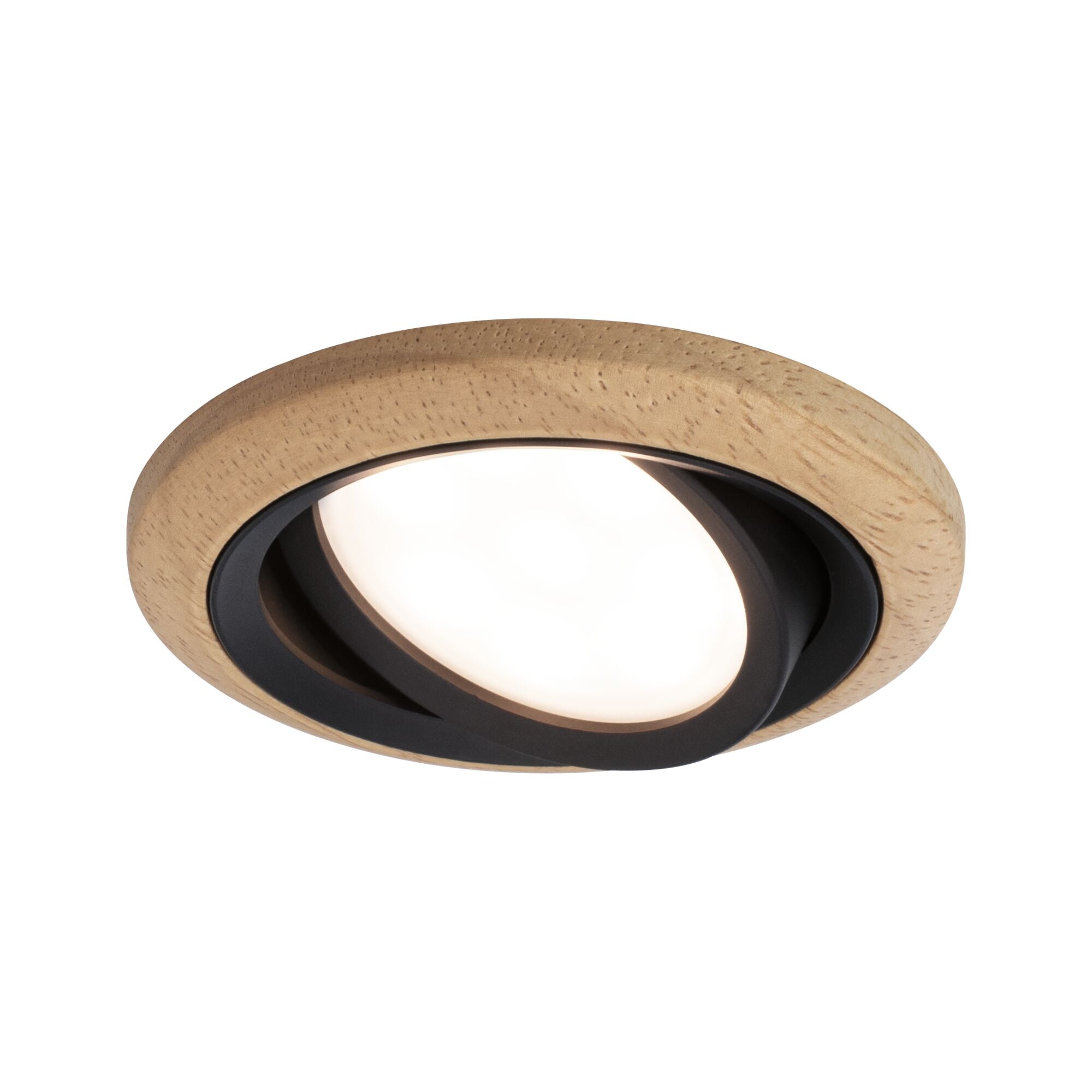LED Einbauleuchte Lanati Einzelspot rund 84mm 30° Coin 6W 470lm 230V 2700K Holzoptik Eiche/Schwarz matt - Paulmann - 92238