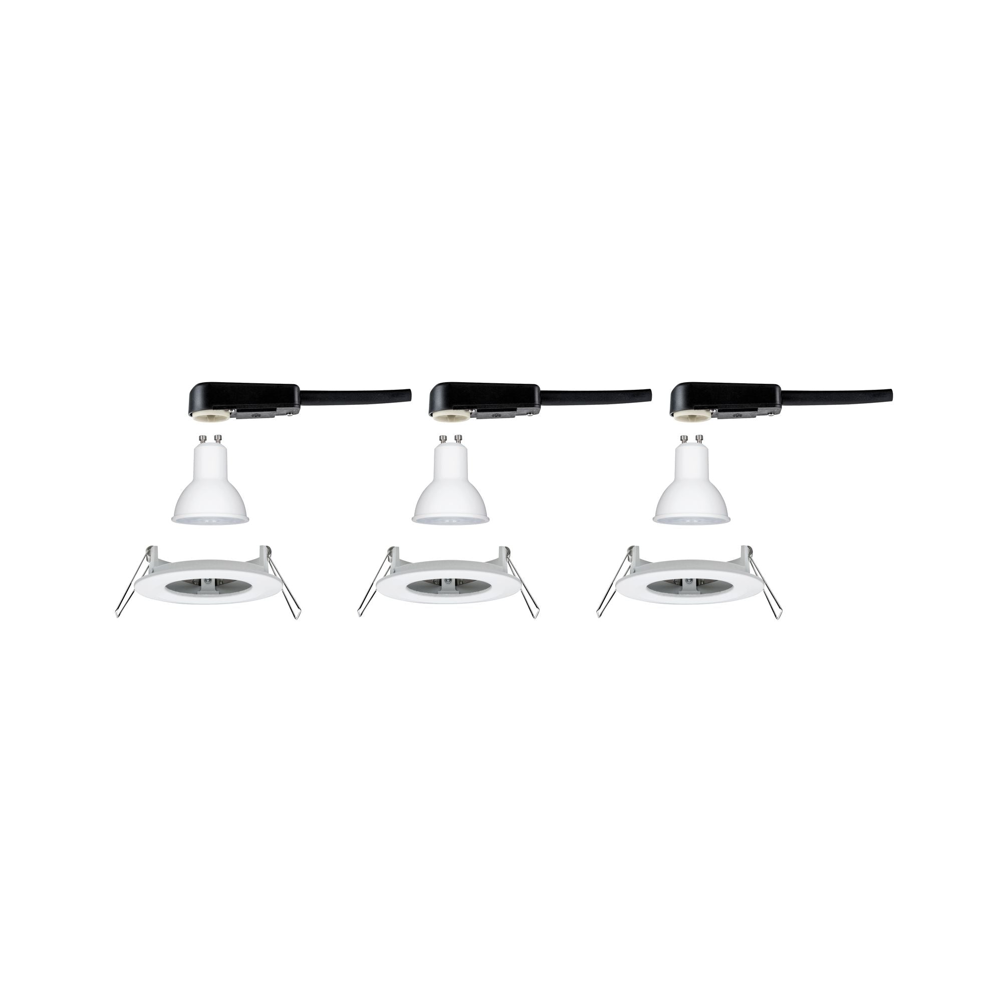 LED Einbauleuchte Nova Basisset starr IP44 rund 78mm GU10 3x6,5W 3x470lm 230V 4000K Weiß matt - Paulmann - 92980