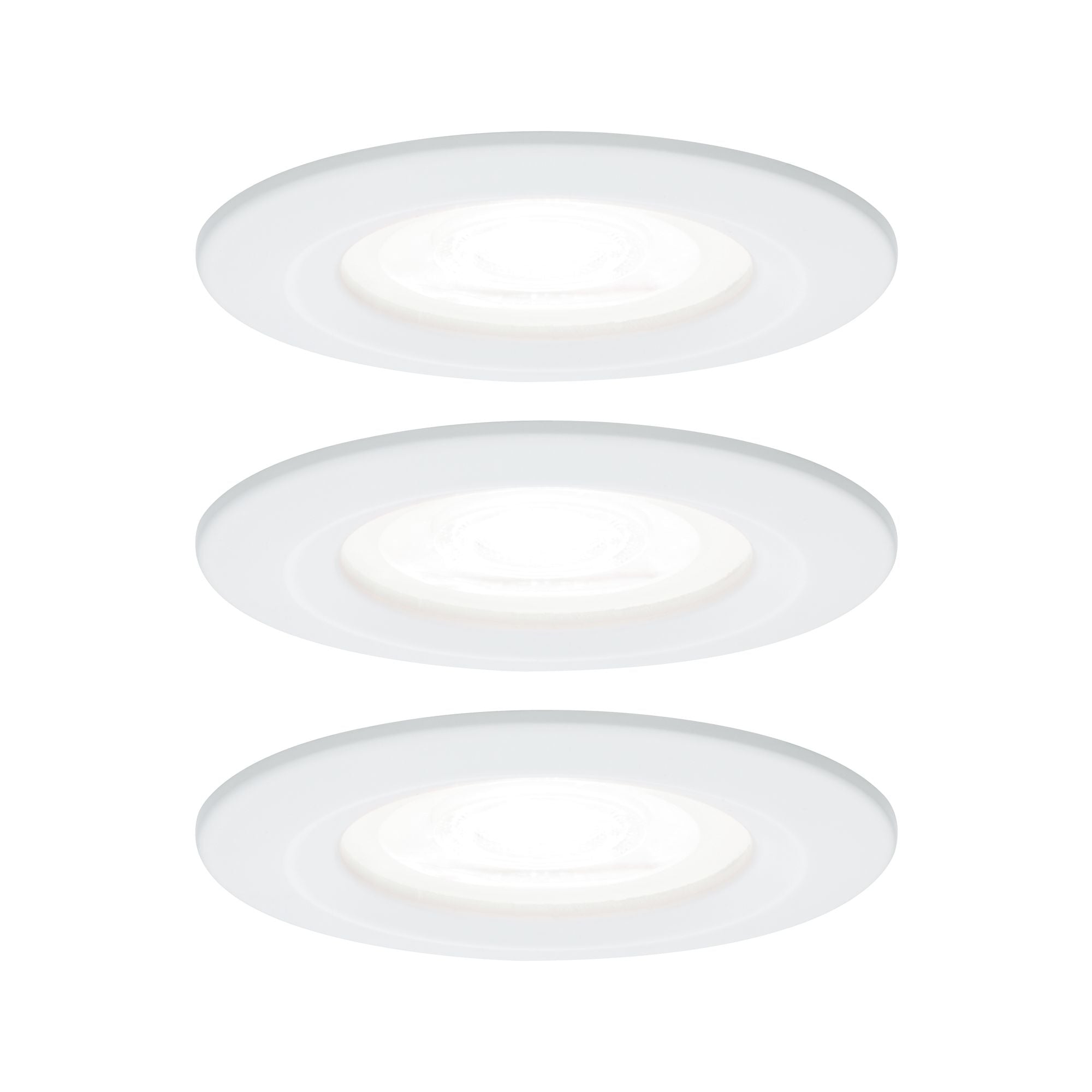 LED Einbauleuchte Nova Basisset starr IP44 rund 78mm GU10 3x6,5W 3x470lm 230V 4000K Weiß matt - Paulmann - 92980
