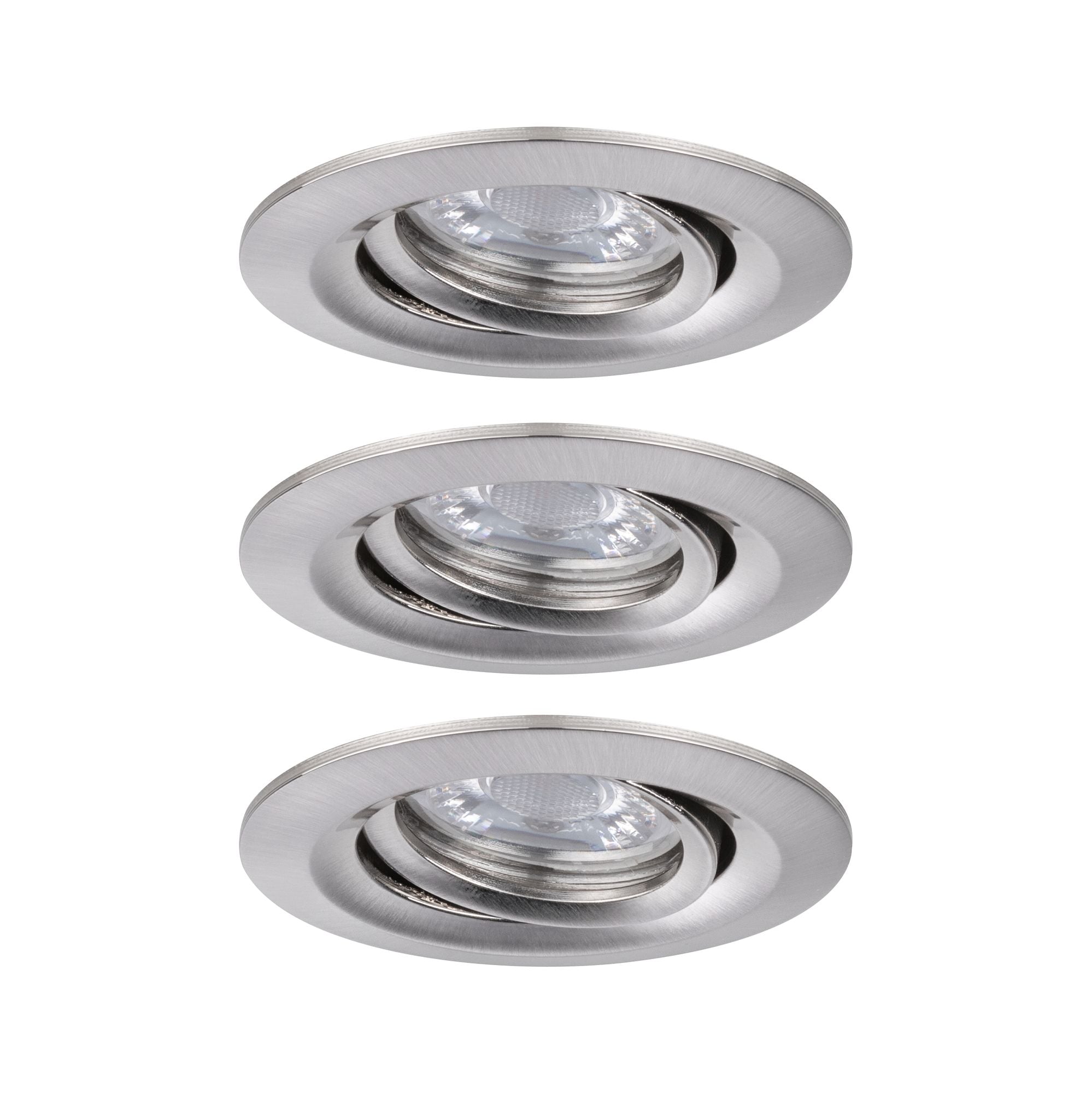 LED Einbauleuchte Nova Mini Coin Basisset schwenkbar rund 66mm 15° Coin 3x4W 3x310lm 230V 2700K Eisen gebürstet - Paulmann - 94295