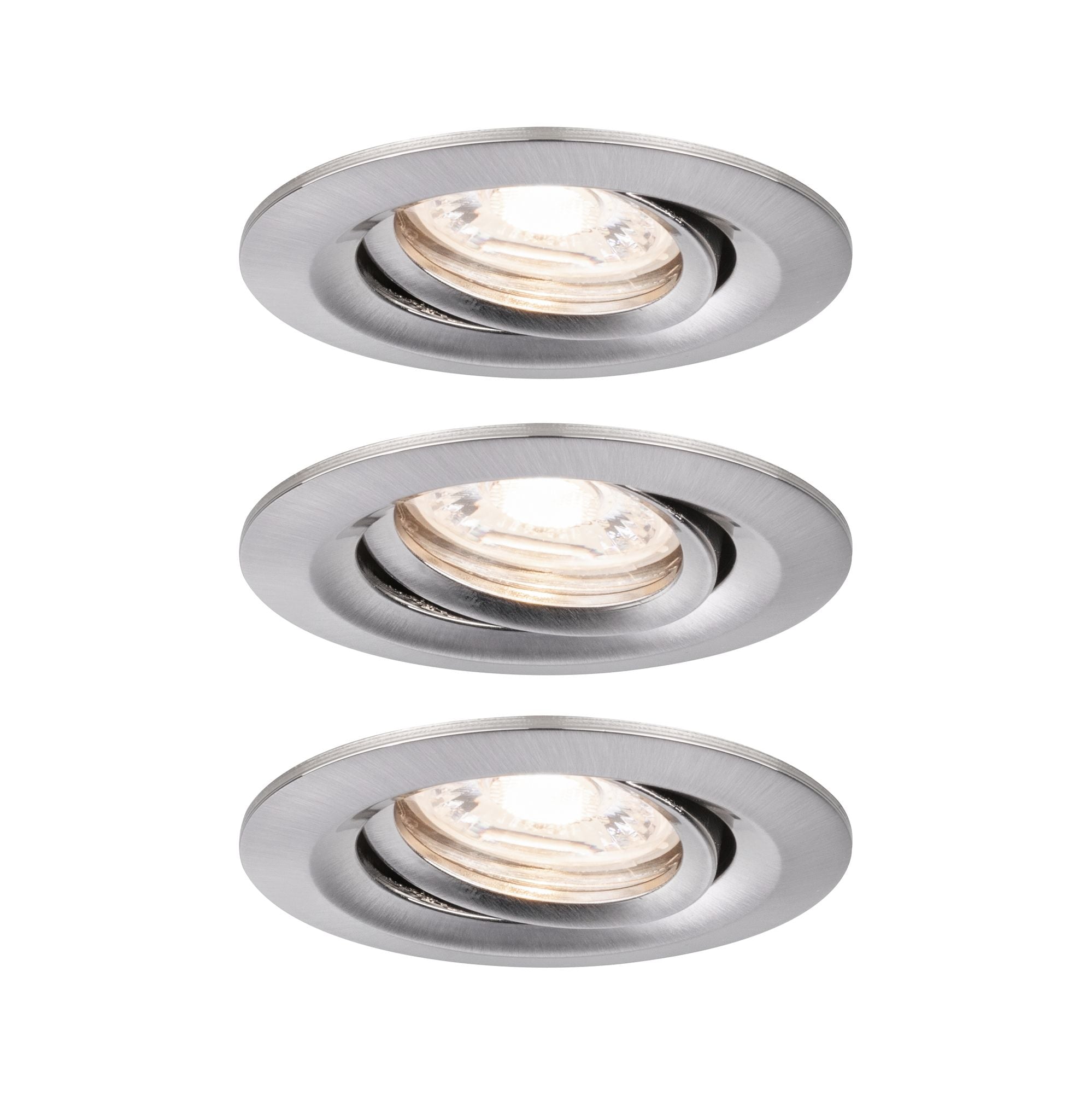 LED Einbauleuchte Nova Mini Coin Basisset schwenkbar rund 66mm 15° Coin 3x4W 3x310lm 230V 2700K Eisen gebürstet - Paulmann - 94295