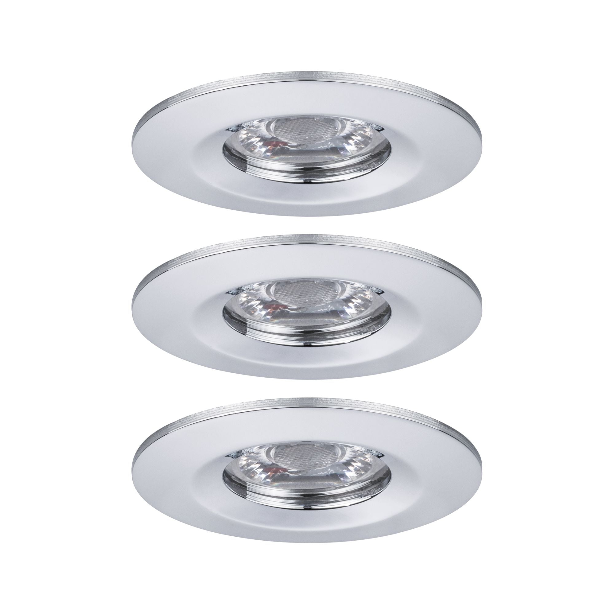 LED Einbauleuchte Nova Mini Coin Basisset starr IP44 rund 65mm Coin 3x4W 3x310lm 230V 2700K Chrom - Paulmann - 94303
