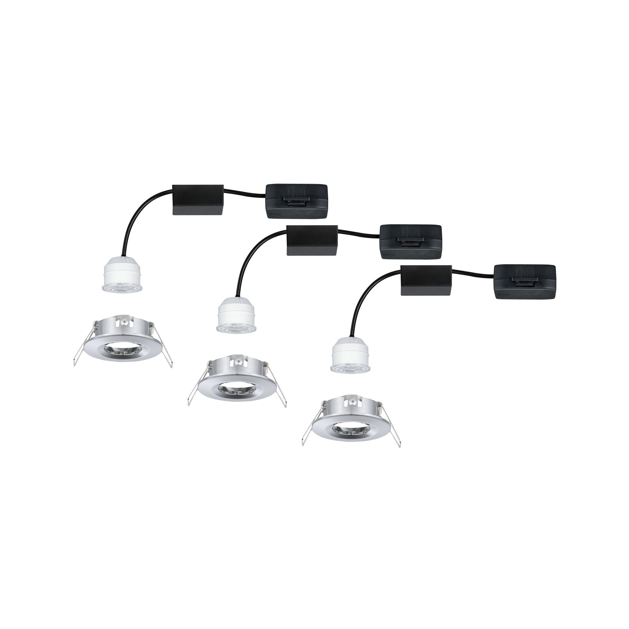 LED Einbauleuchte Nova Mini Coin Basisset starr IP44 rund 65mm Coin 3x4W 3x310lm 230V 2700K Chrom - Paulmann - 94303