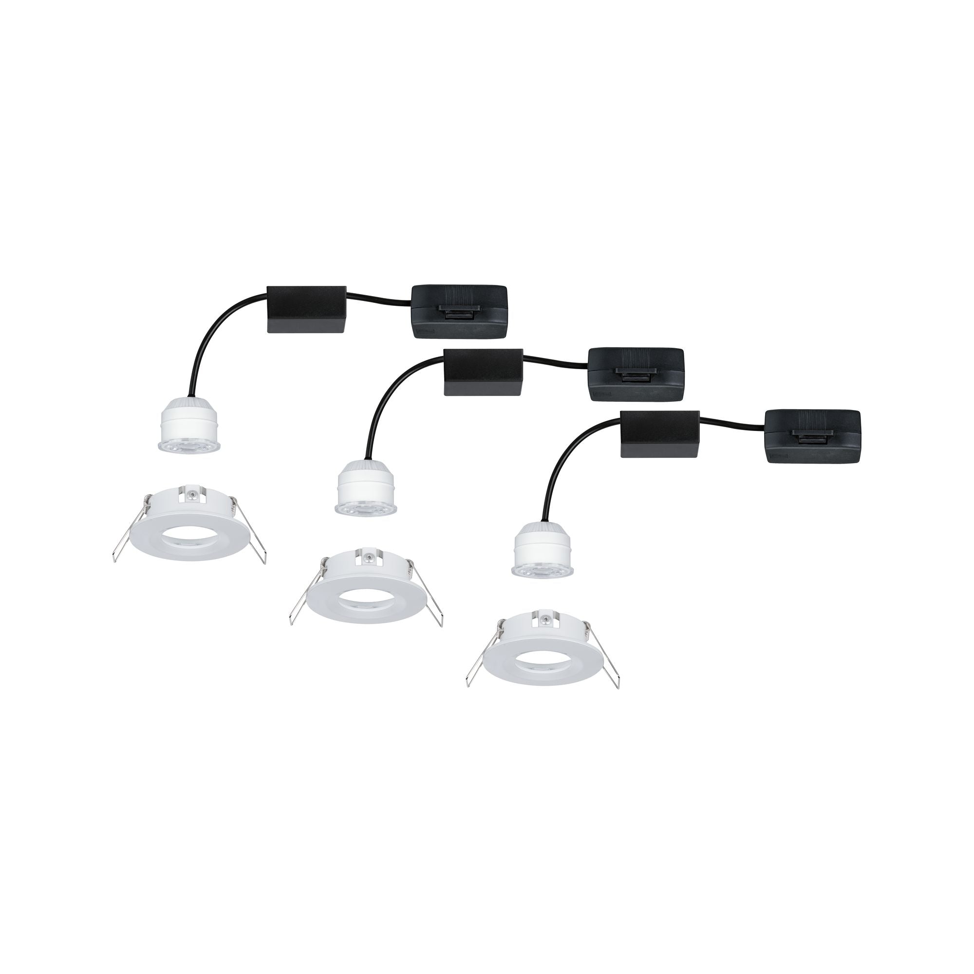 LED Einbauleuchte Nova Mini Coin Basisset starr IP44 rund 65mm Coin 3x4W 3x310lm 230V 2700K Weiß matt - Paulmann - 94299
