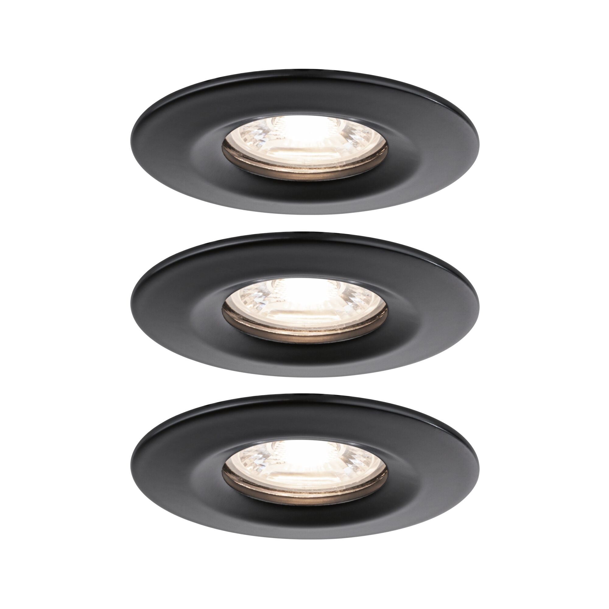 LED Einbauleuchte Nova Mini Coin Basisset starr rund 66mm Coin 3x4W 3x310lm 230V 2700K Schwarz matt - Paulmann - 93084