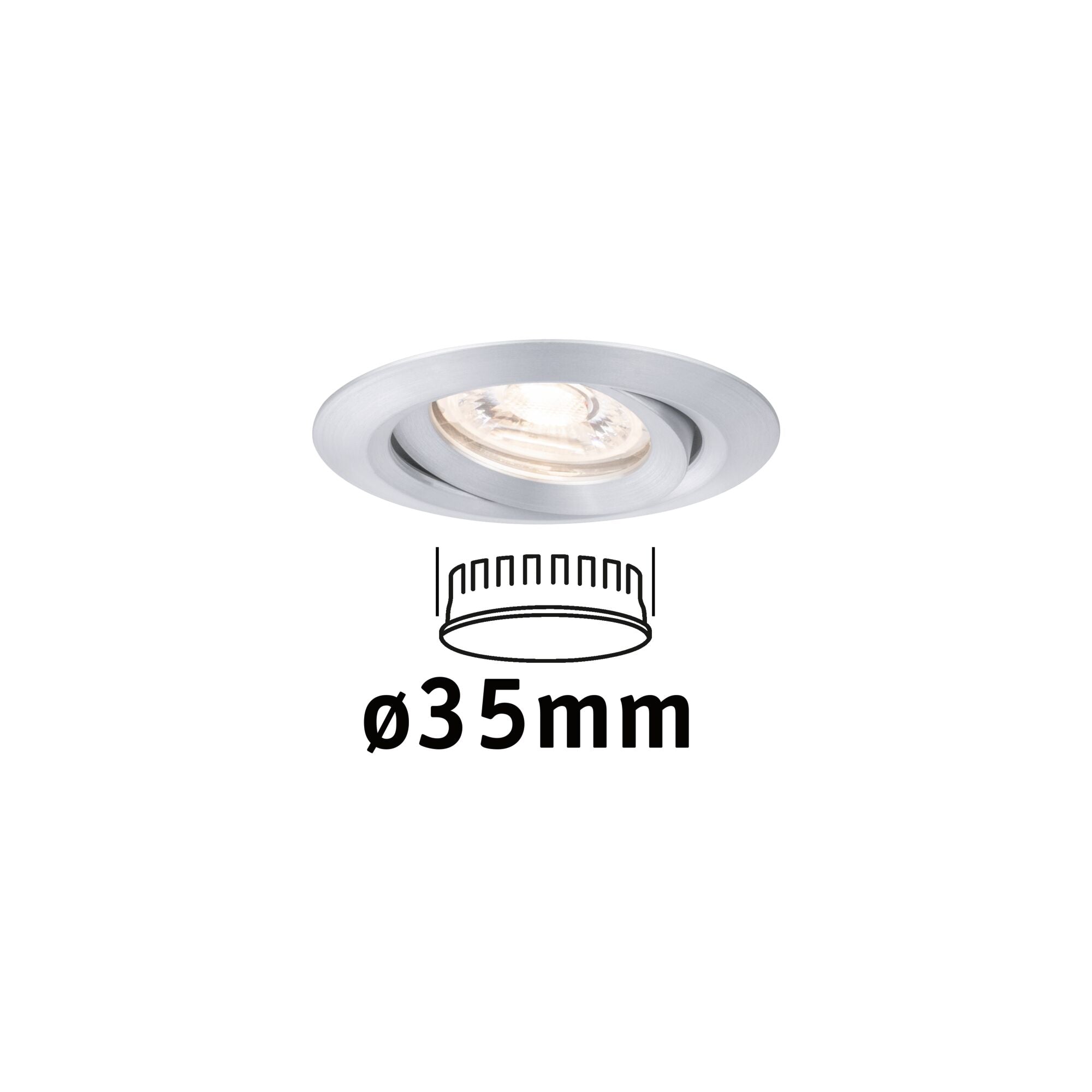 LED Einbauleuchte Nova Mini Coin Einzelleuchte schwenkbar rund 66mm 15° Coin 4W 310lm 230V 2700K Alu gedreht - Paulmann - 94296