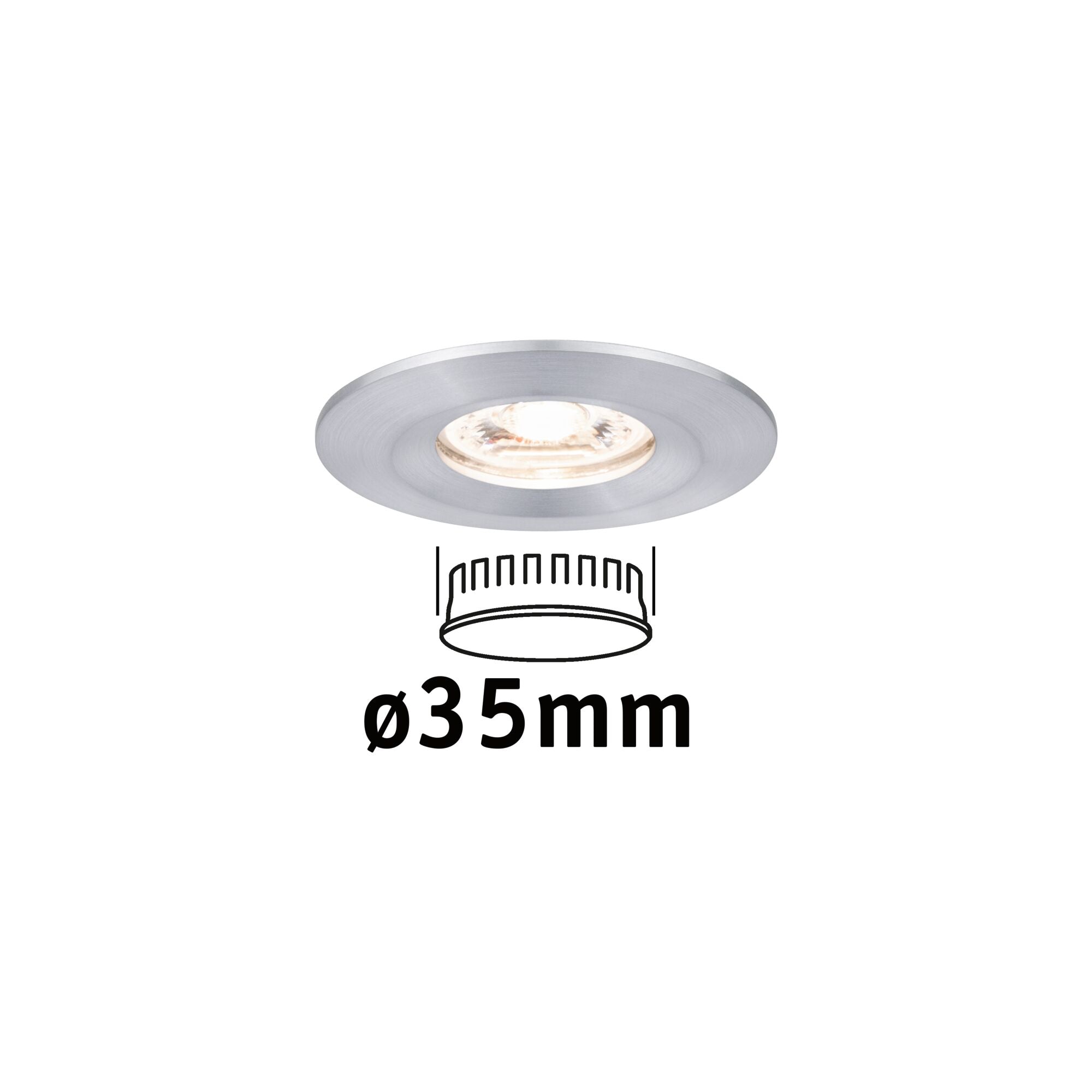 LED Einbauleuchte Nova Mini Coin Einzelleuchte starr IP44 rund 65mm Coin 4W 310lm 230V 2700K Alu gedreht - Paulmann - 94304