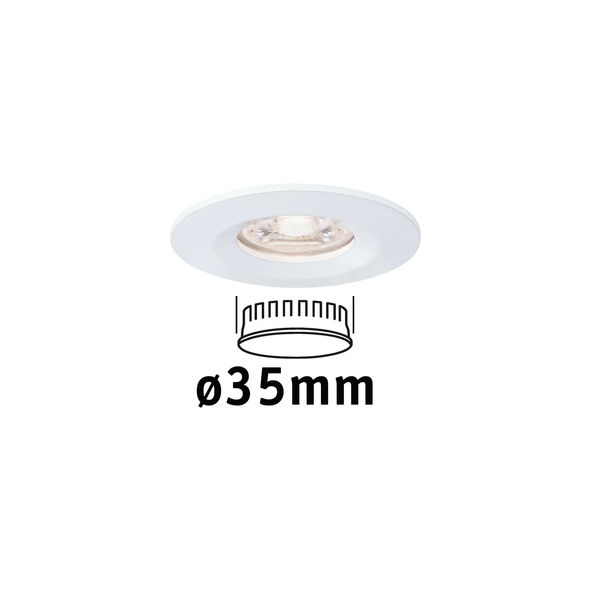 LED Einbauleuchte Nova Mini Coin Einzelleuchte starr IP44 rund 65mm Coin 4W 310lm 230V 2700K Weiß matt - Paulmann - 94298