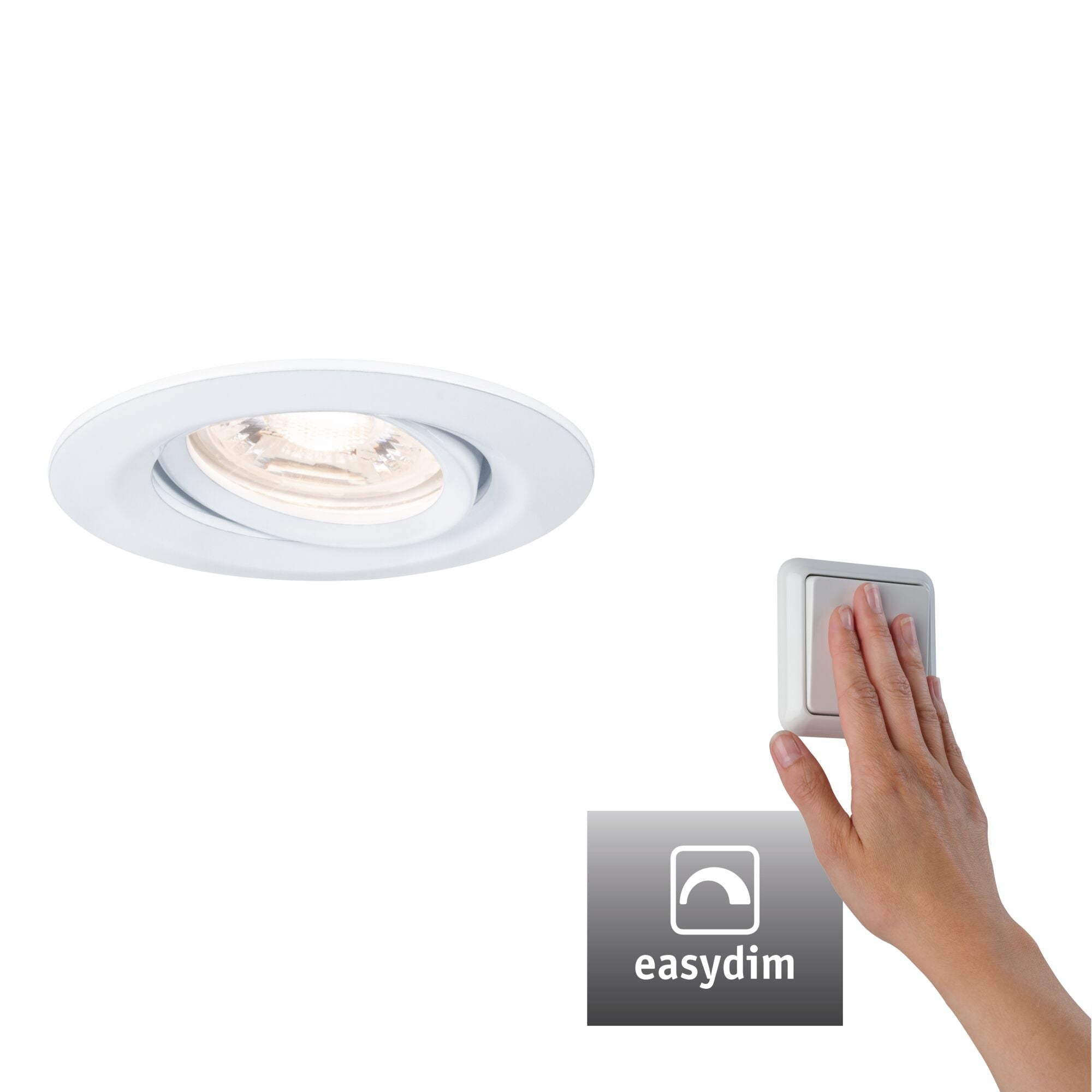 LED Einbauleuchte Nova Mini Plus Coin Einzelleuchte schwenkbar rund 66mm 15° Coin 4,2W 300lm 230V dimmbar 2700K Weiß matt - Paulmann - 92970