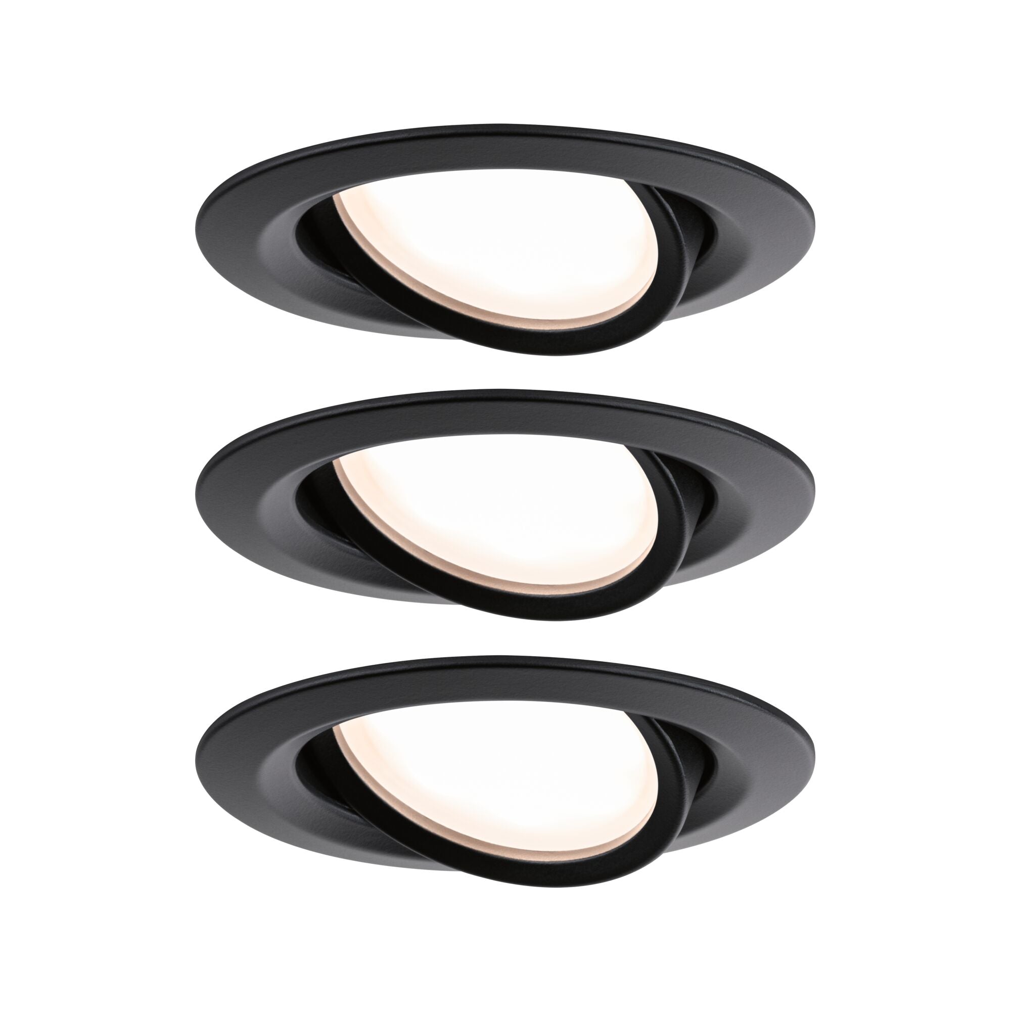 LED Einbauleuchte Nova Plus Coin Basisset schwenkbar IP65 rund 93mm 30° Coin 3x6W 3x470lm 230V dimmbar 2700K Schwarz matt - Paulmann - 93082