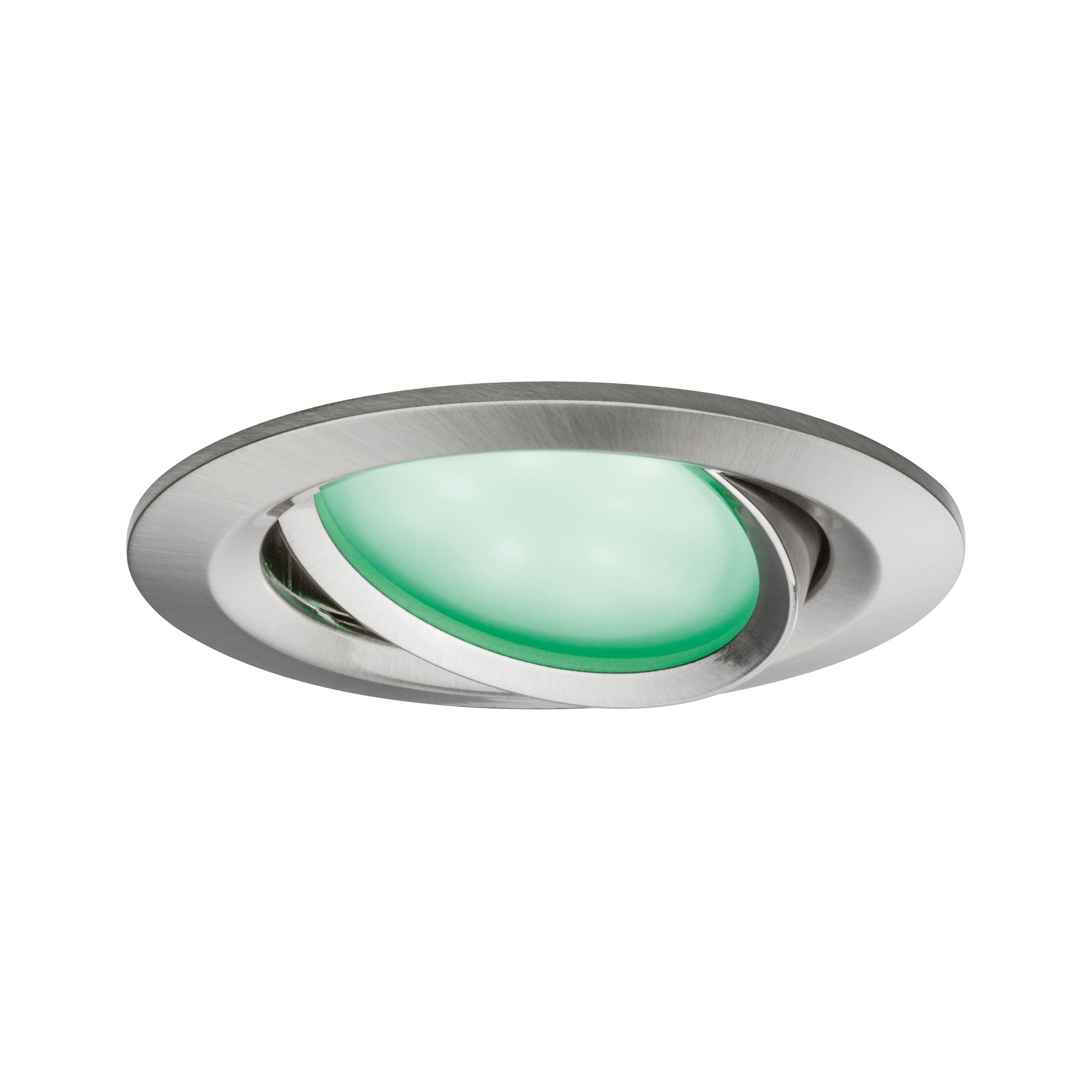 LED Einbauleuchte Nova Plus Coin Basisset schwenkbar rund 84mm 50° Coin 3x5,2W 3x400lm 230V dimmbar RGBW+ Eisen gebürstet - Paulmann - 92965