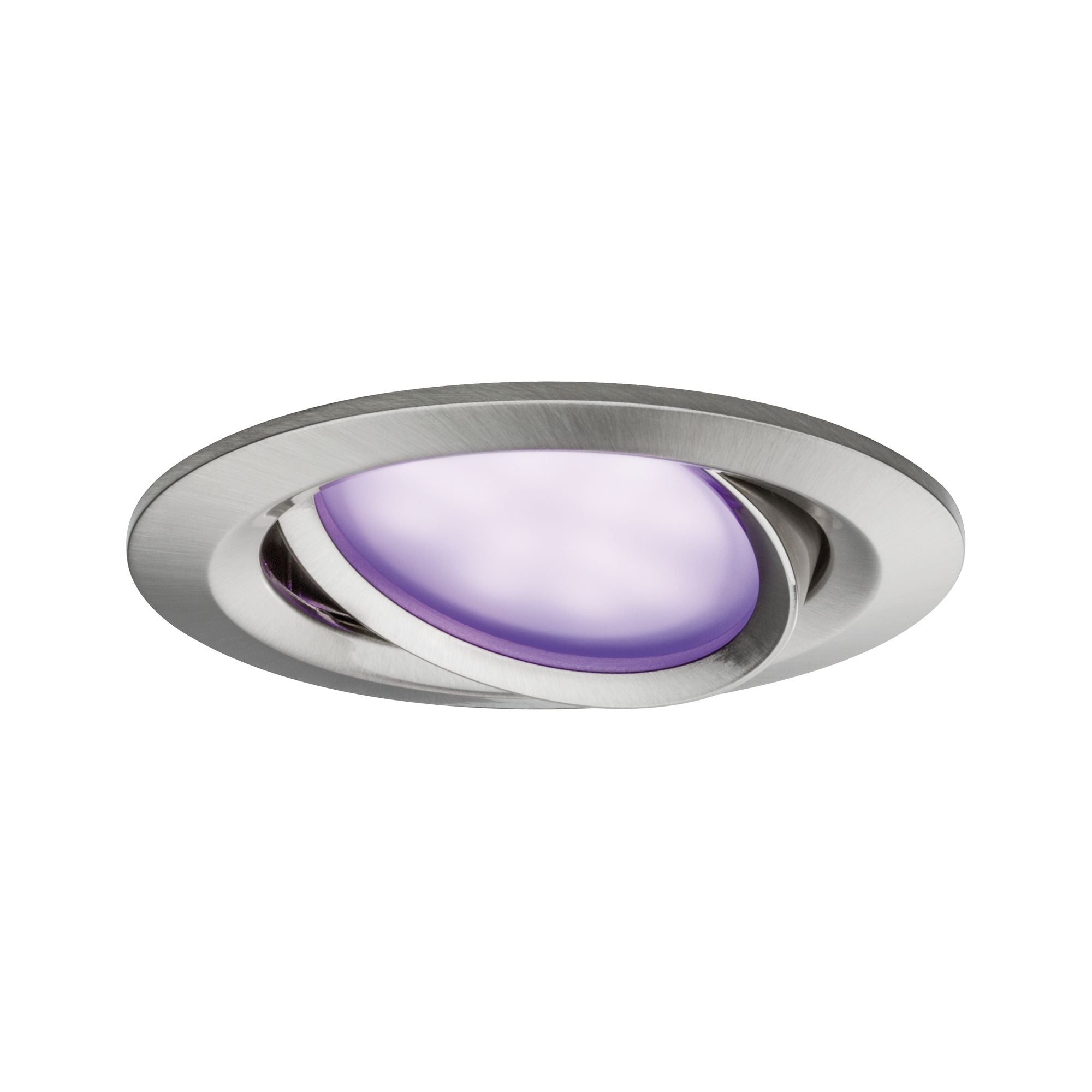 LED Einbauleuchte Nova Plus Coin Basisset schwenkbar rund 84mm 50° Coin 3x5,2W 3x400lm 230V dimmbar RGBW+ Eisen gebürstet - Paulmann - 92965
