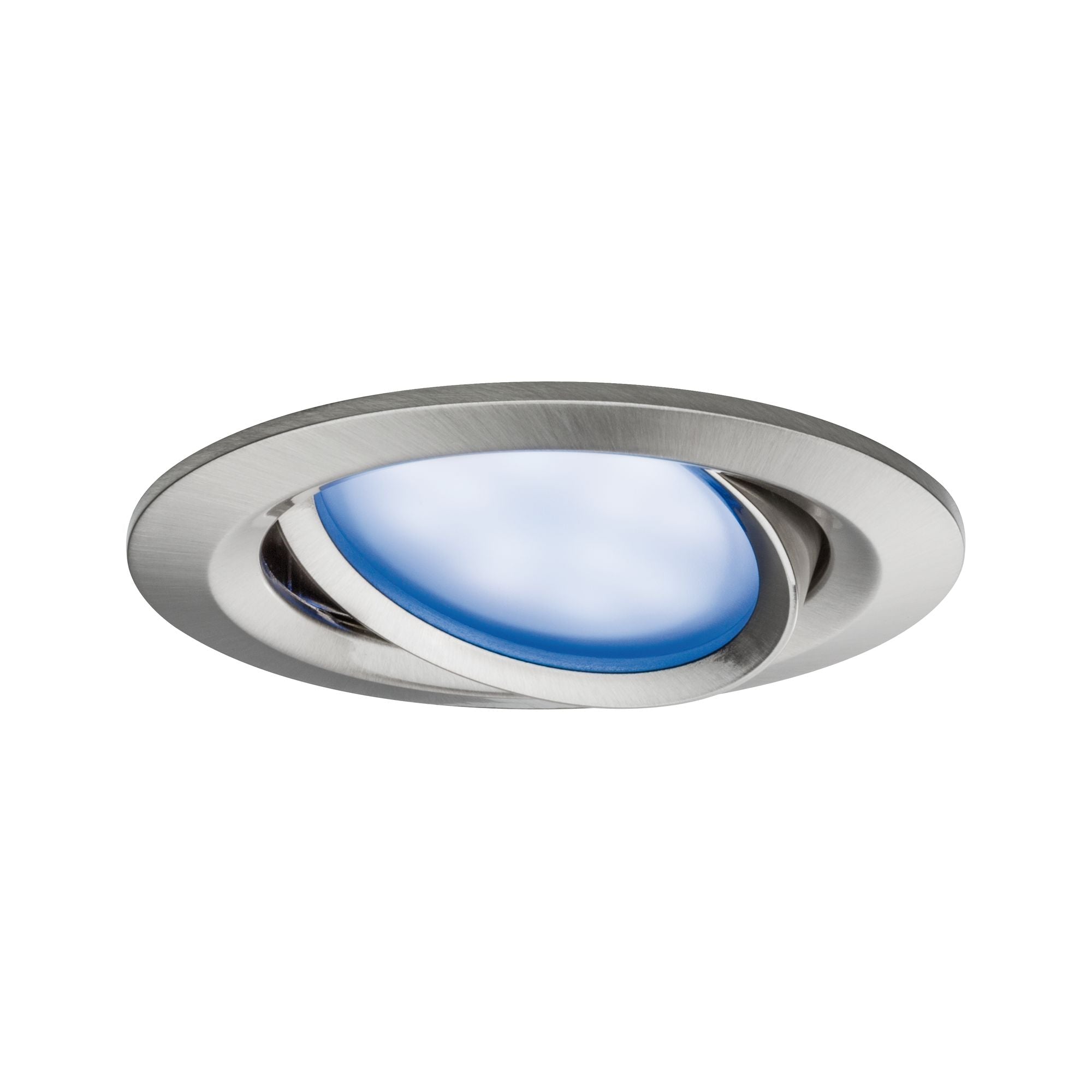 LED Einbauleuchte Nova Plus Coin Basisset schwenkbar rund 84mm 50° Coin 3x5,2W 3x400lm 230V dimmbar RGBW+ Eisen gebürstet - Paulmann - 92965