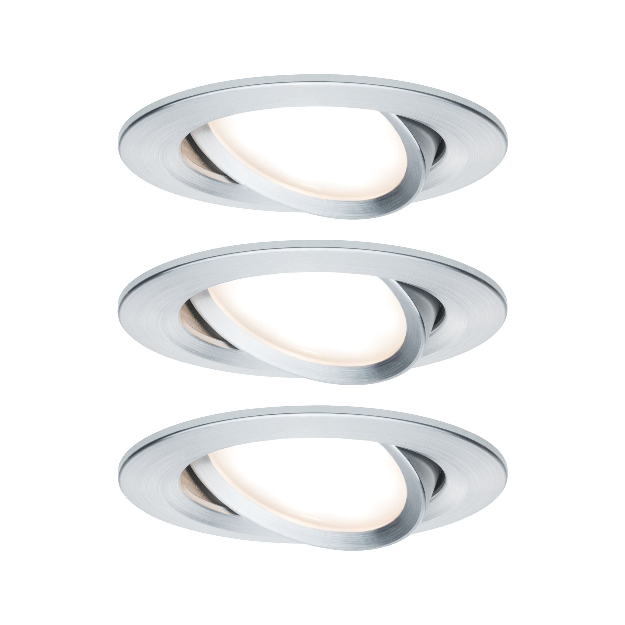 LED Einbauleuchte Nova Plus Coin Basisset schwenkbar rund 84mm 50° Coin 3x6W 3x470lm 230V dimmbar 2700K Alu gedreht - Paulmann - 93903