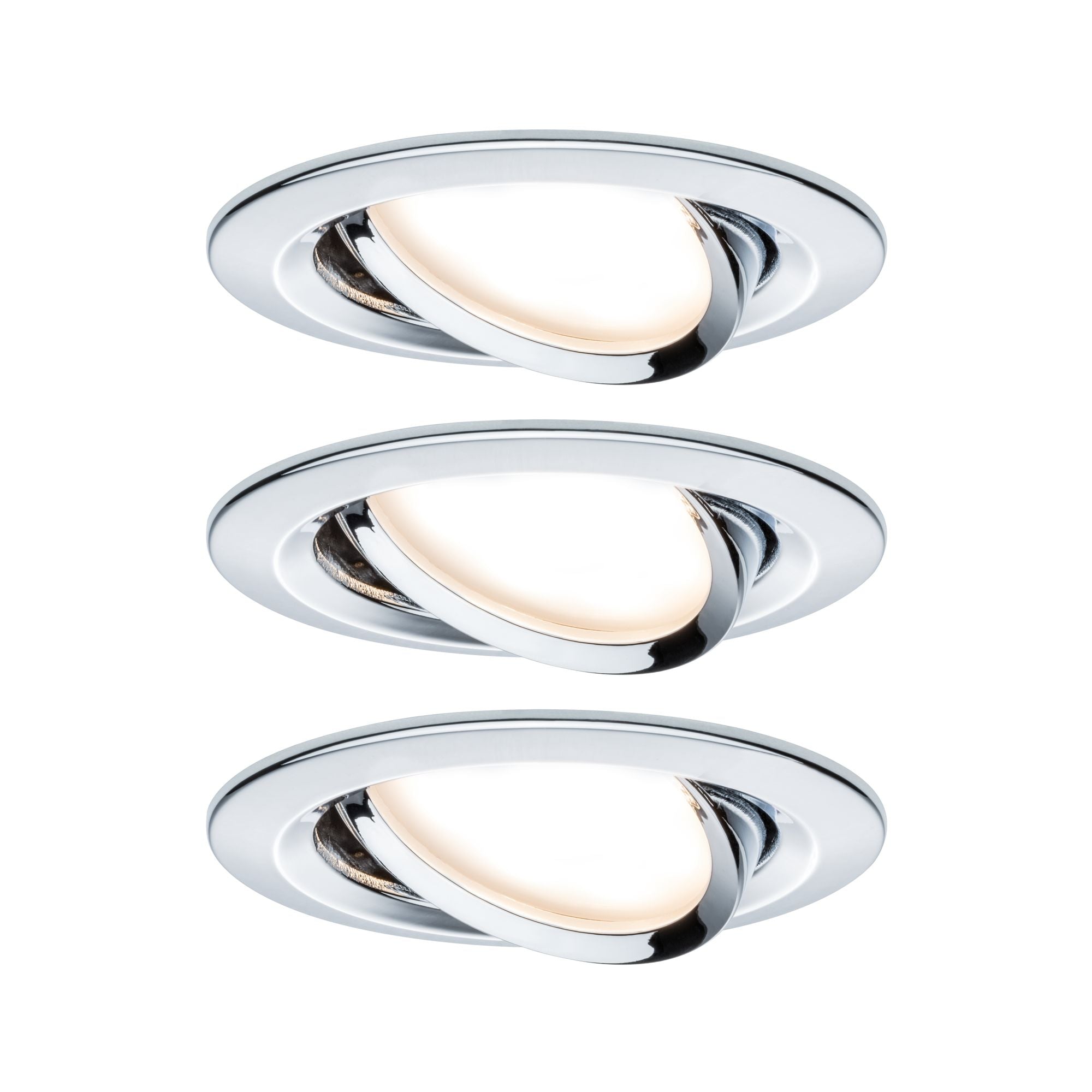 LED Einbauleuchte Nova Plus Coin Basisset schwenkbar rund 84mm 50° Coin 3x6W 3x470lm 230V dimmbar 2700K Chrom - Paulmann - 93880