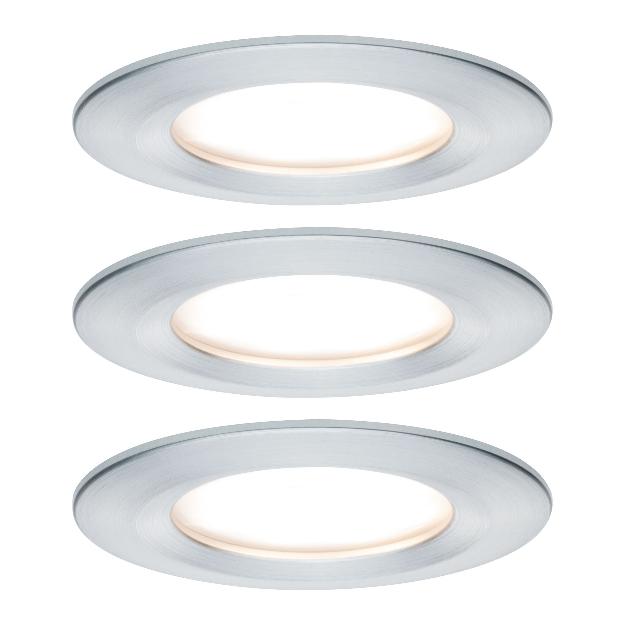 LED Einbauleuchte Nova Plus Coin Basisset starr IP44 rund 78mm Coin 3x6W 3x470lm 230V dimmbar 2700K Alu gedreht - Paulmann - 93901