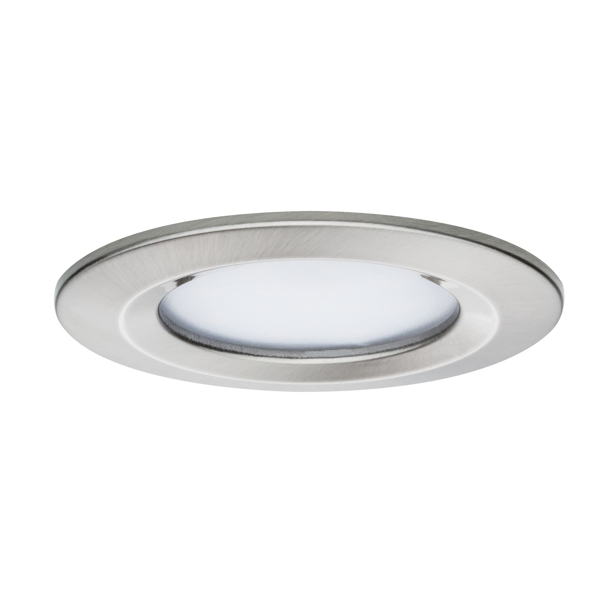LED Einbauleuchte Nova Plus Coin Basisset starr IP44 rund 78mm Coin 3x6W 3x470lm 230V dimmbar 2700K Eisen gebürstet - Paulmann - 93873