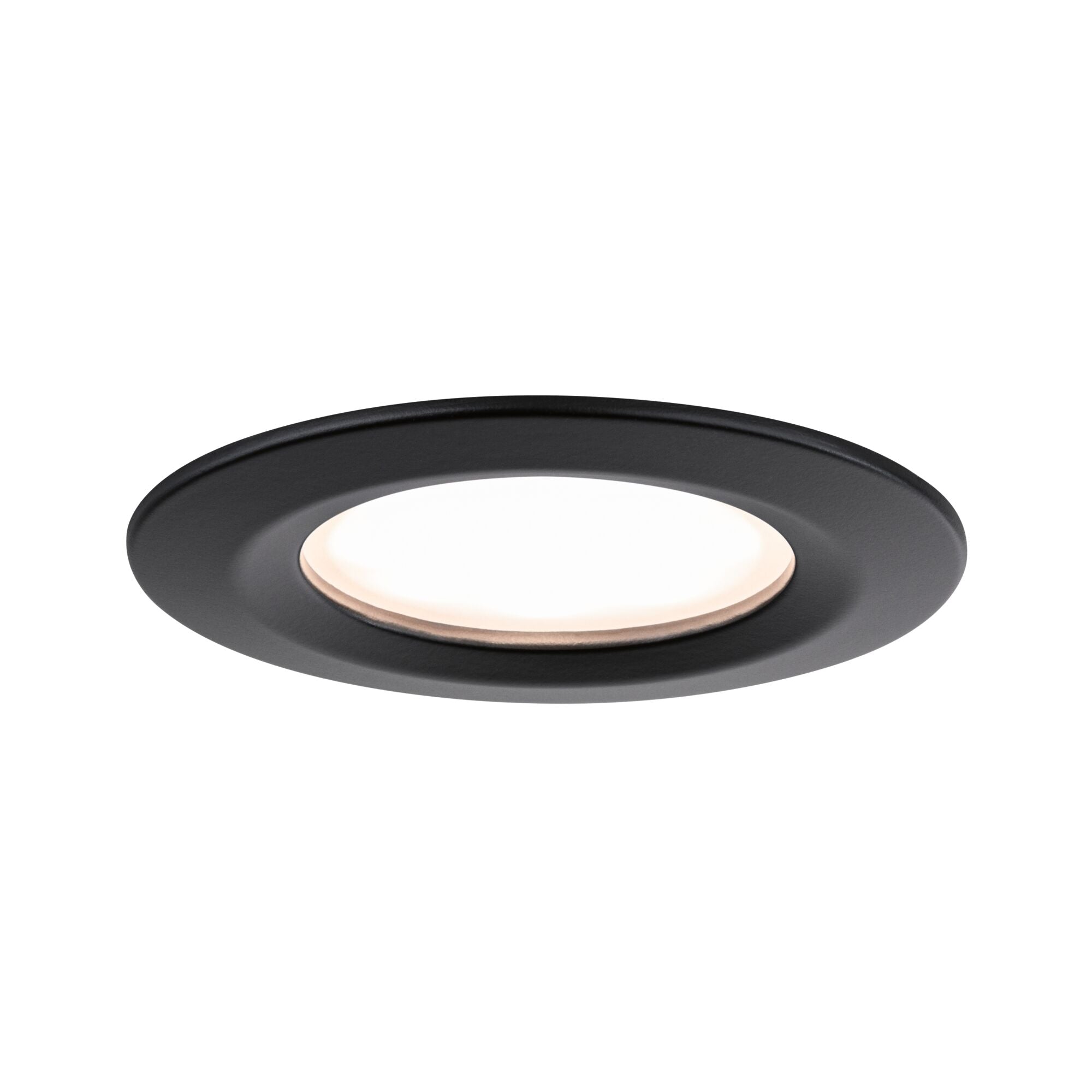 LED Einbauleuchte Nova Plus Coin Basisset starr IP44 rund 78mm Coin 3x6W 3x470lm 230V dimmbar 2700K Schwarz matt - Paulmann - 93081