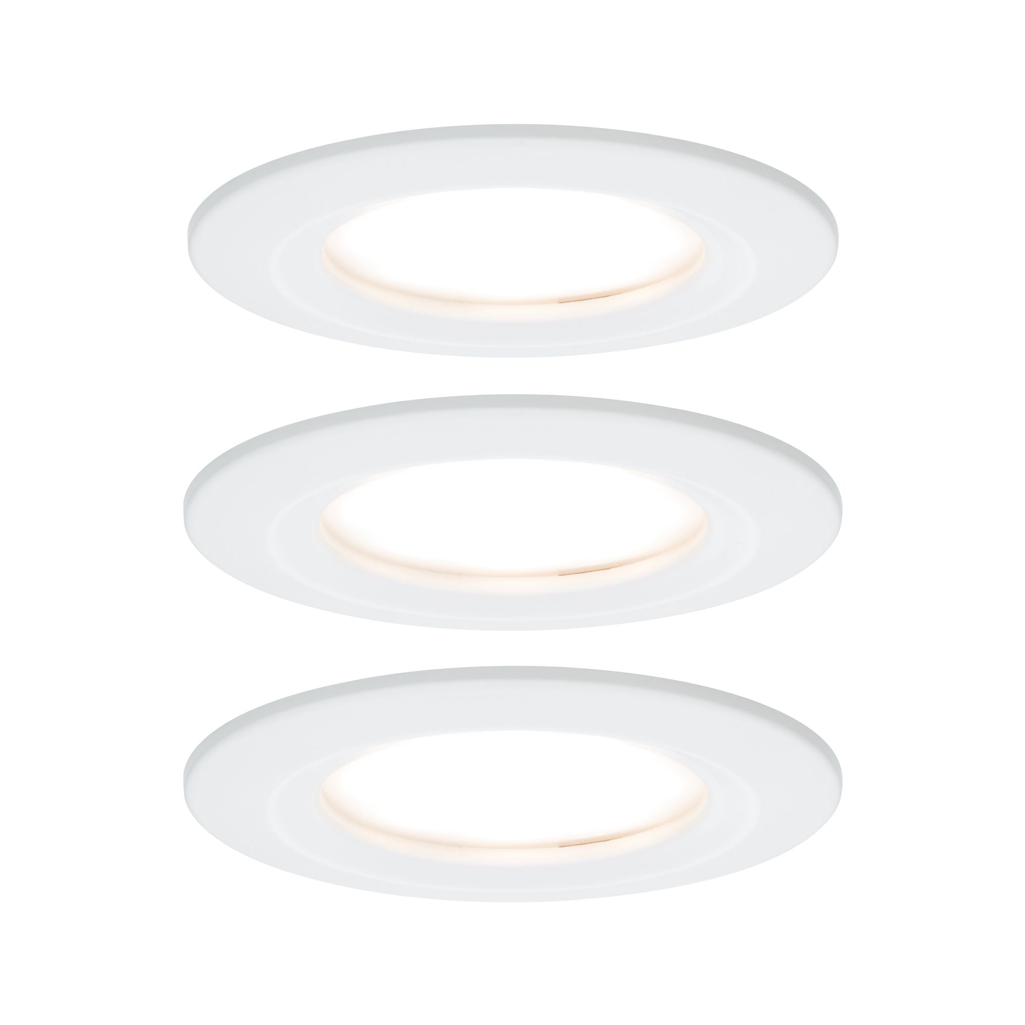 LED Einbauleuchte Nova Plus Coin Basisset starr IP44 rund 78mm Coin 3x6W 3x470lm 230V dimmbar 2700K Weiß matt - Paulmann - 93870