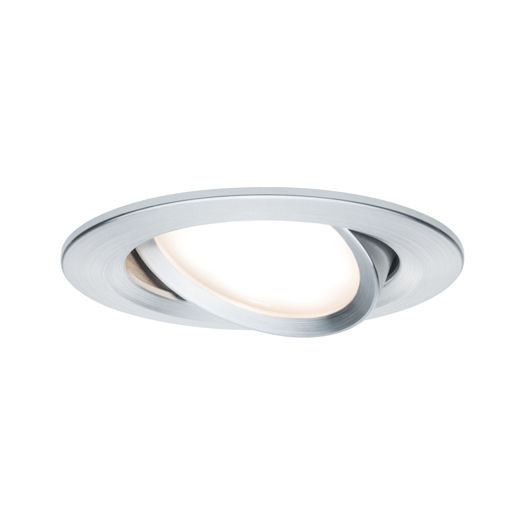 LED Einbauleuchte Nova Plus Coin Einzelleuchte schwenkbar rund 84mm 50° Coin 6W 470lm 230V dimmbar 2700K Alu gedreht - Paulmann - 93902