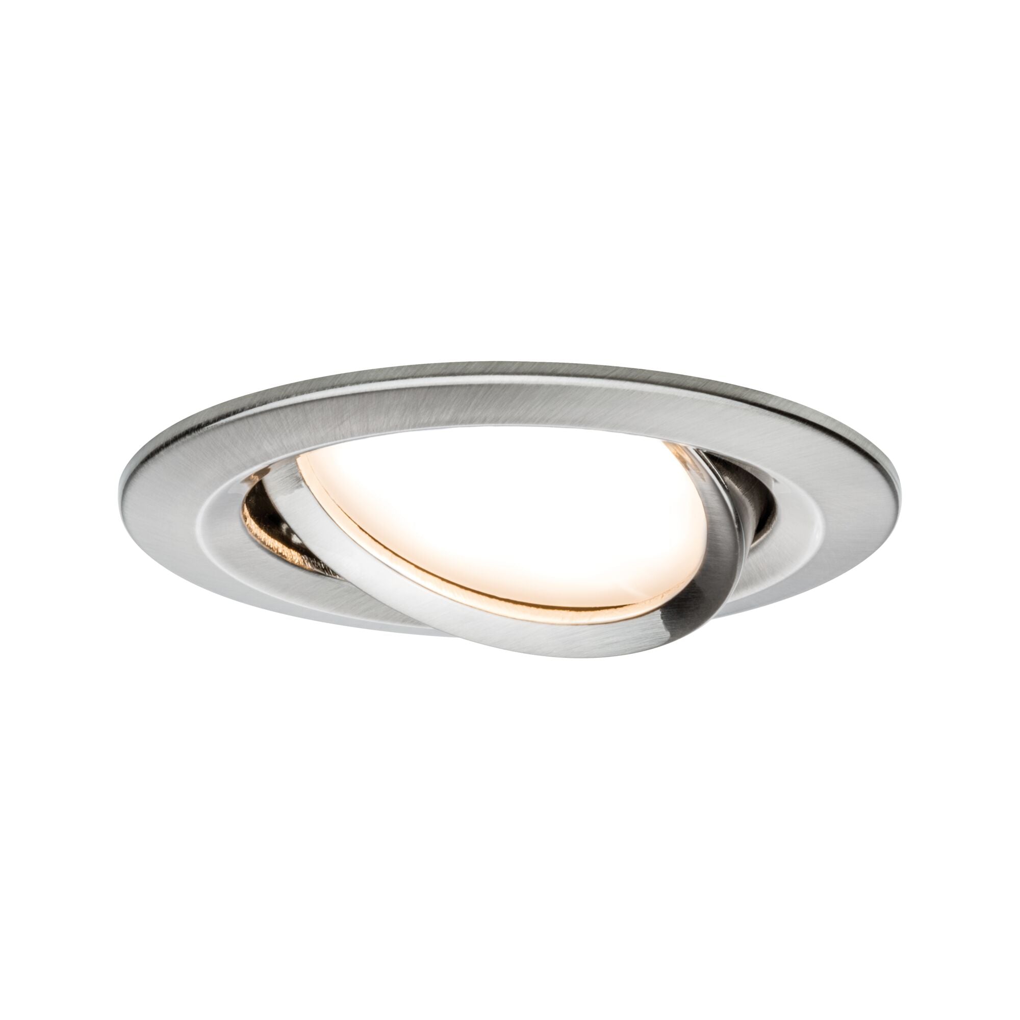 LED Einbauleuchte Nova Plus Coin Einzelleuchte schwenkbar rund 84mm 50° Coin 6W 470lm 230V dimmbar 2700K Eisen gebürstet - Paulmann - 93877