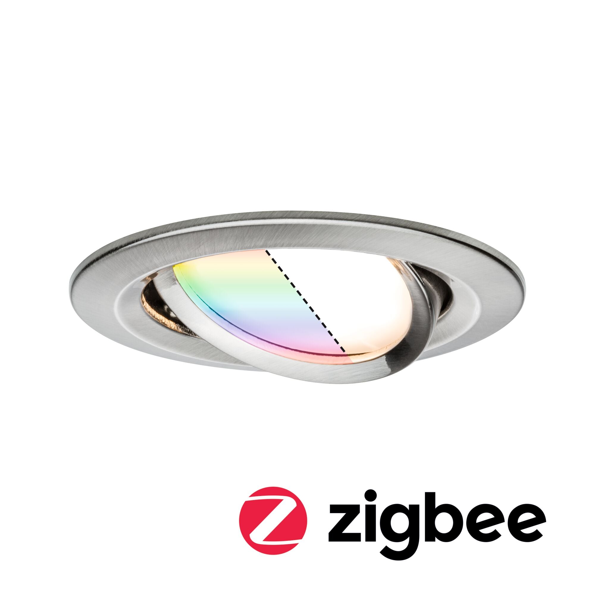LED Einbauleuchte Nova Plus Coin schwenkbar rund 84mm 50° Coin 5,2W 400lm 230V dimmbar RGBW+ Eisen gebürstet - Paulmann - 92964