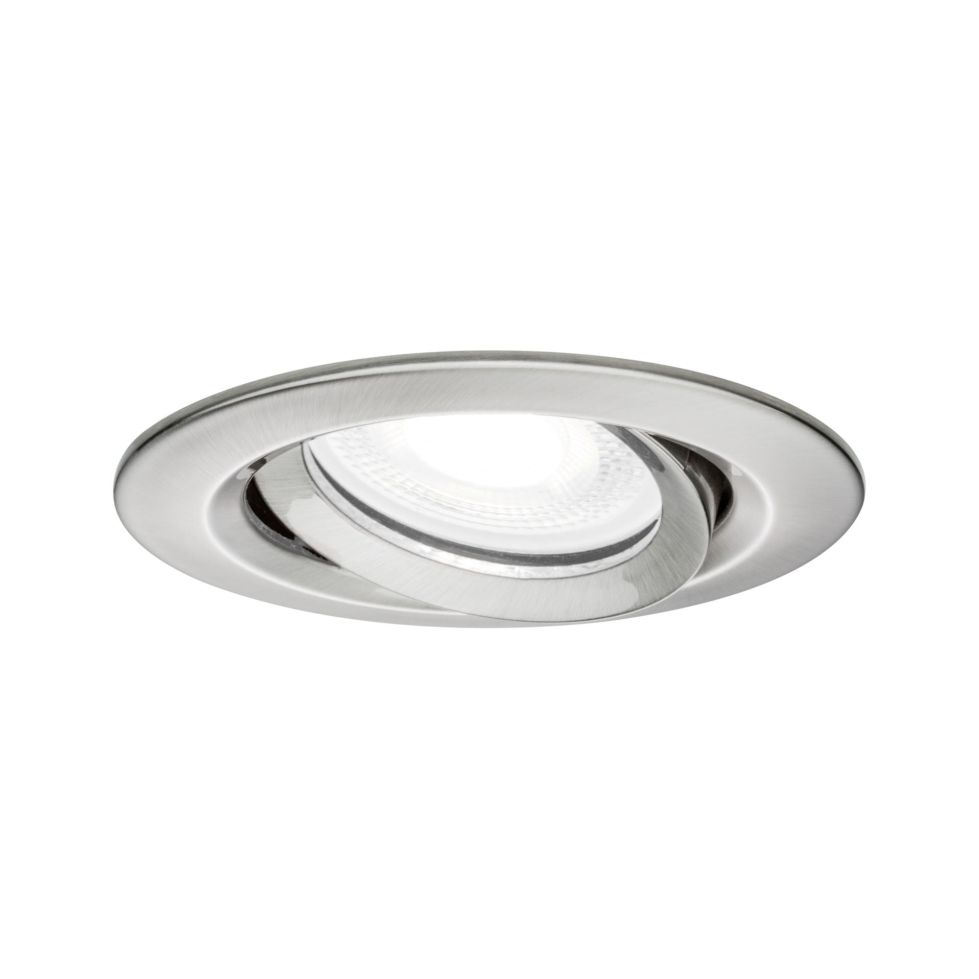 LED Einbauleuchte Nova Plus Einzelleuchte schwenkbar IP65 rund 93mm 30° GU10 6W 470lm 230V dimmbar 4000K Eisen gebürstet - Paulmann - 93671