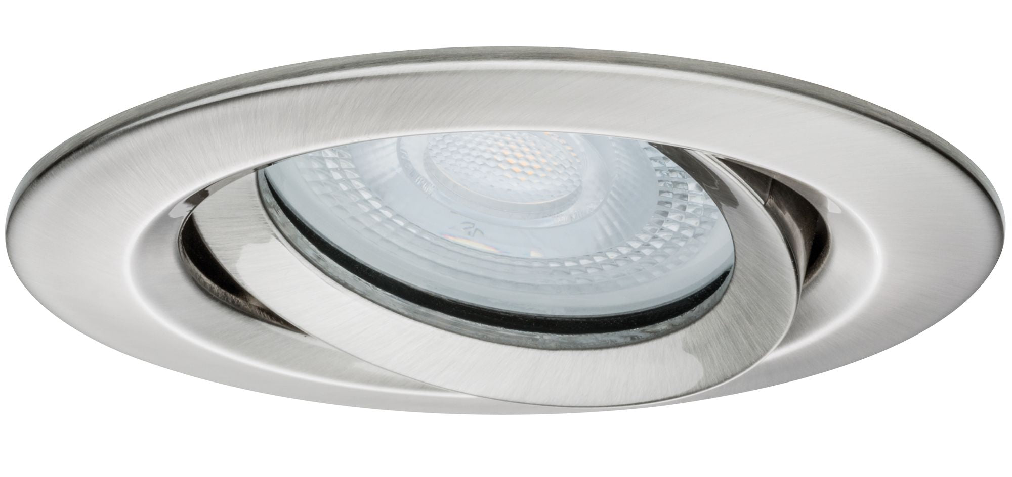 LED Einbauleuchte Nova Plus Einzelleuchte schwenkbar IP65 rund 93mm 30° GU10 6W 470lm 230V dimmbar 4000K Eisen gebürstet - Paulmann - 93671