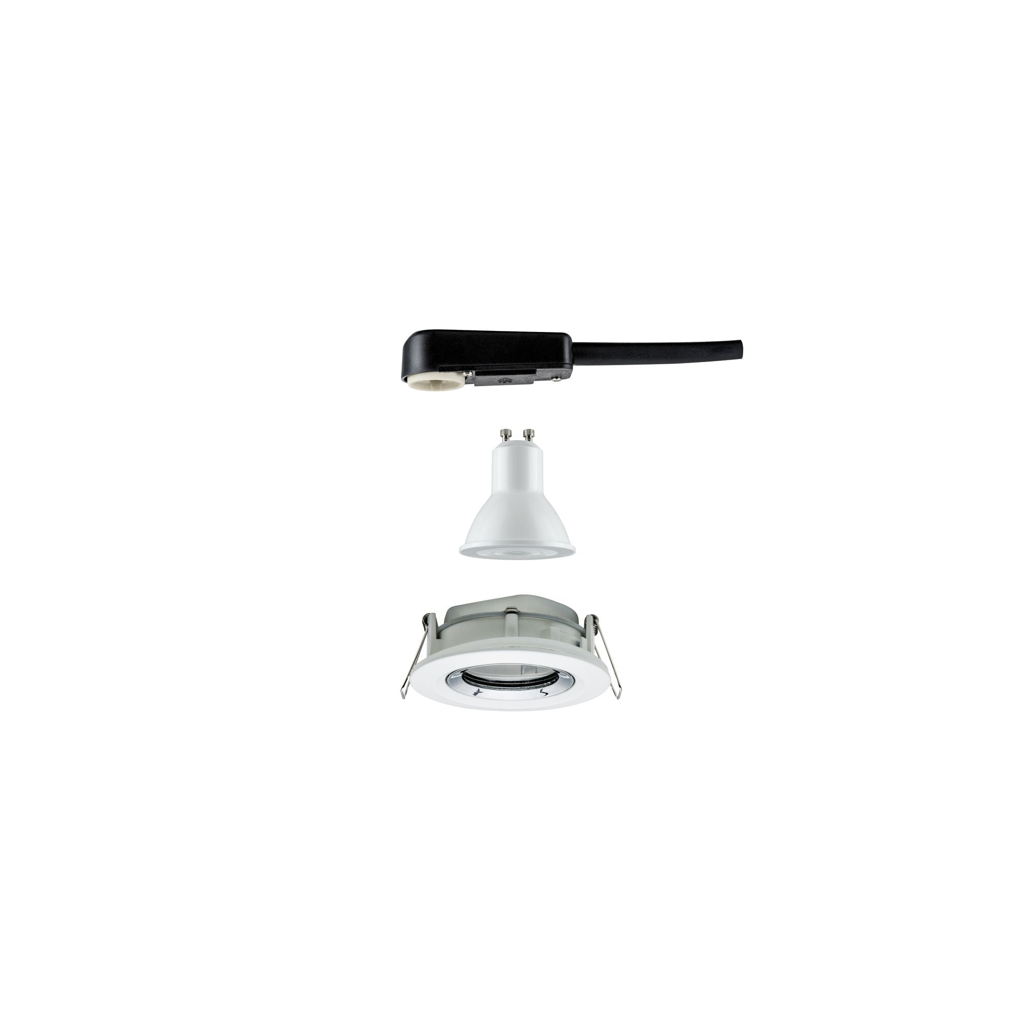 LED Einbauleuchte Nova Plus Einzelleuchte schwenkbar IP65 rund 93mm 30° GU10 6W 470lm 230V dimmbar 4000K Weiß matt/Chrom - Paulmann - 93673